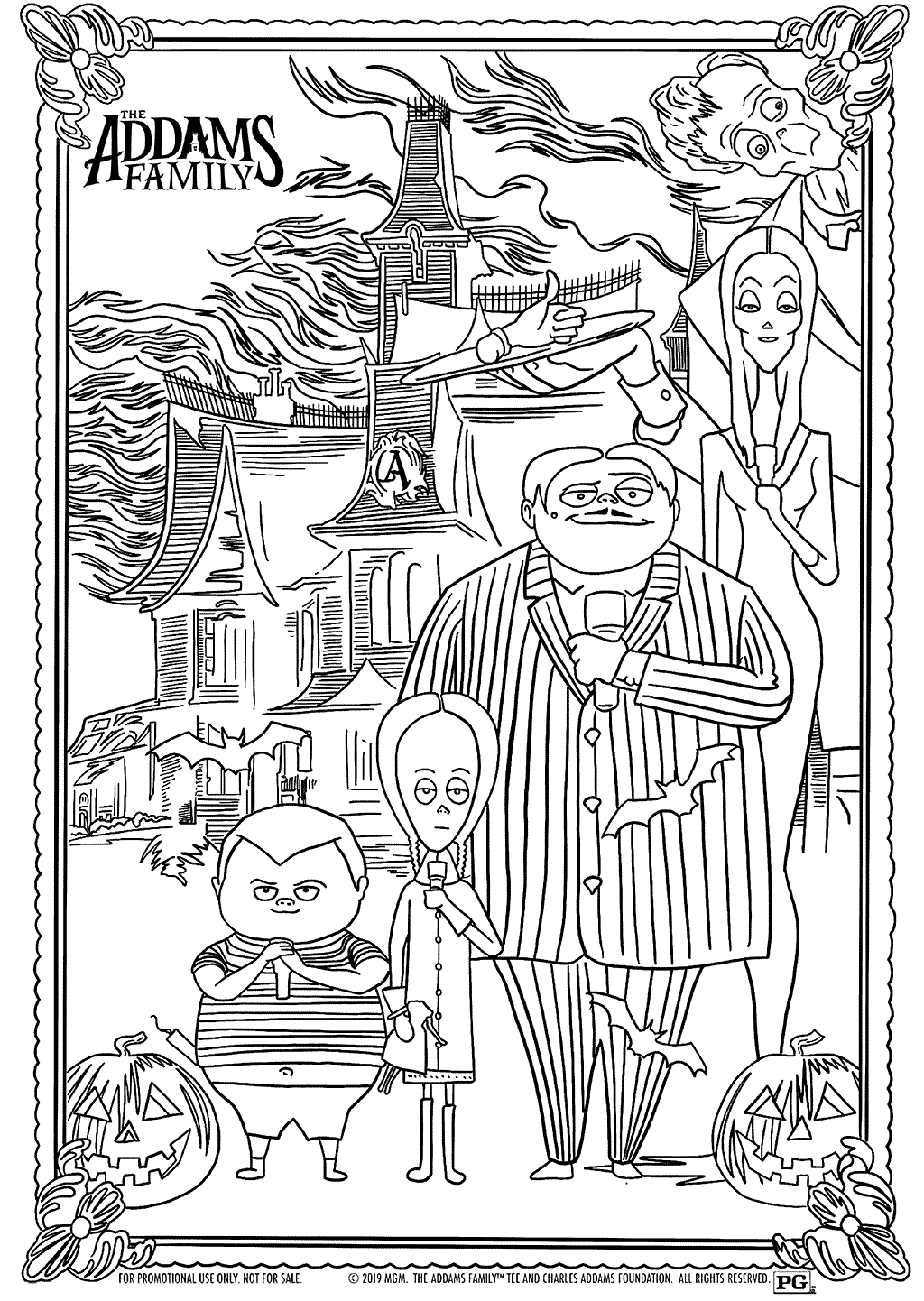The Addams Family Coloring Pages: A Timeless Icon of Gothic Culture - Addams Family House Coloring Pages