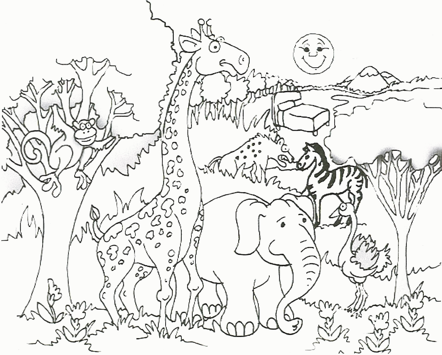 Free African Animals Coloring Pages Pdf - African Animals Coloring Pages for kids