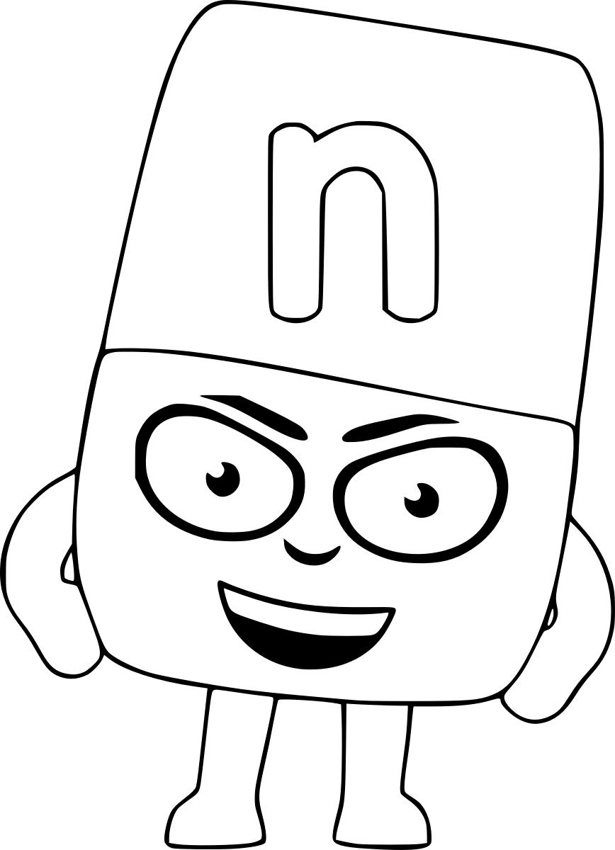 Let's Have Fun with Alphablocks Coloring Pages Pdf - Alphablocks Coloring Pages N