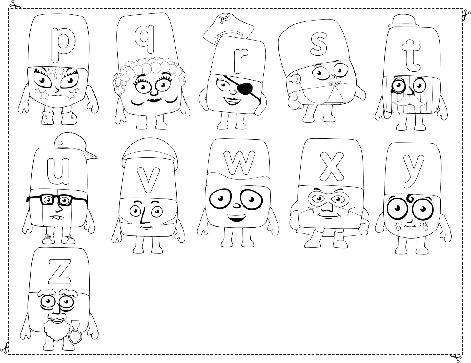 Let's Have Fun with Alphablocks Coloring Pages Pdf - Alphablocks From P to Z Coloring Pages