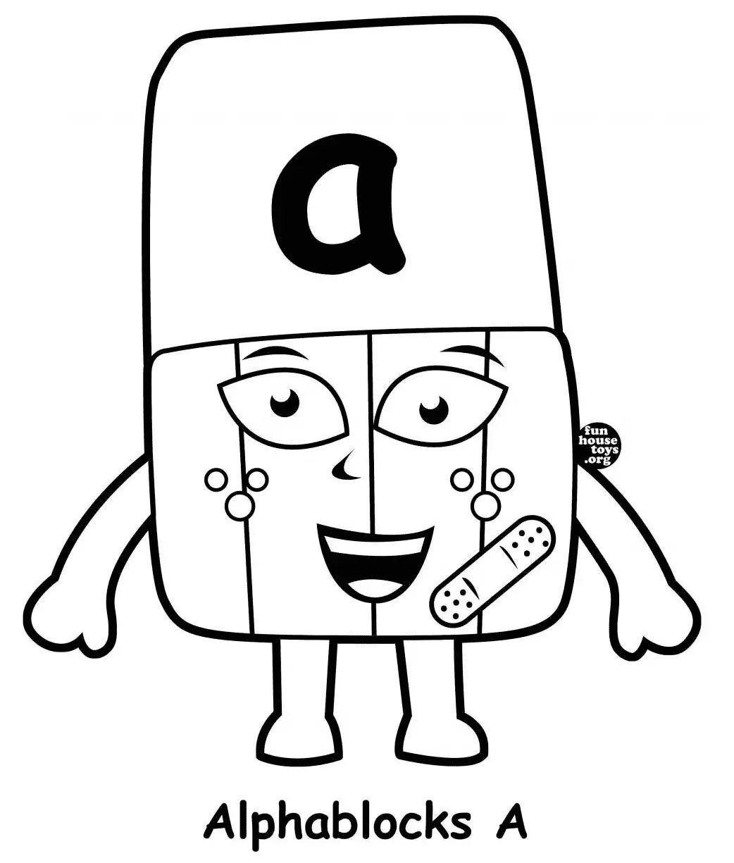 Let's Have Fun with Alphablocks Coloring Pages Pdf - Alphablocks Letter A Coloring Pages
