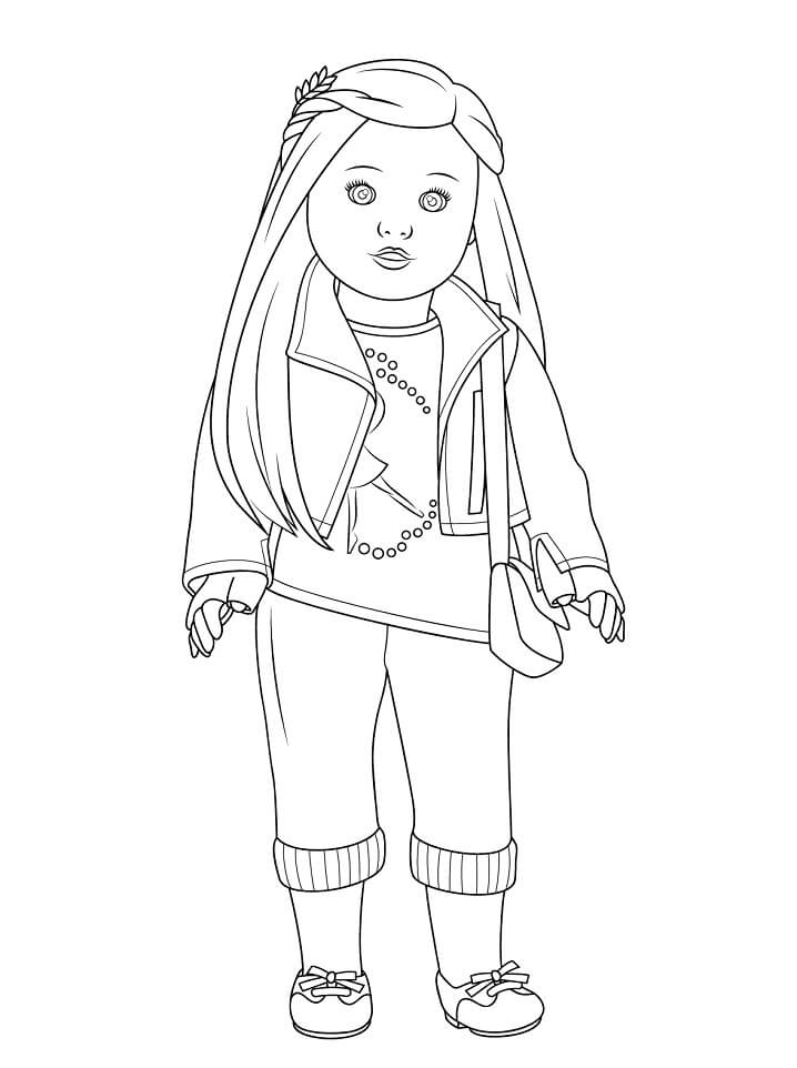 Cute American Girl Doll Coloring Pages Pdf to Print - American Girl Doll Free Coloring Pages