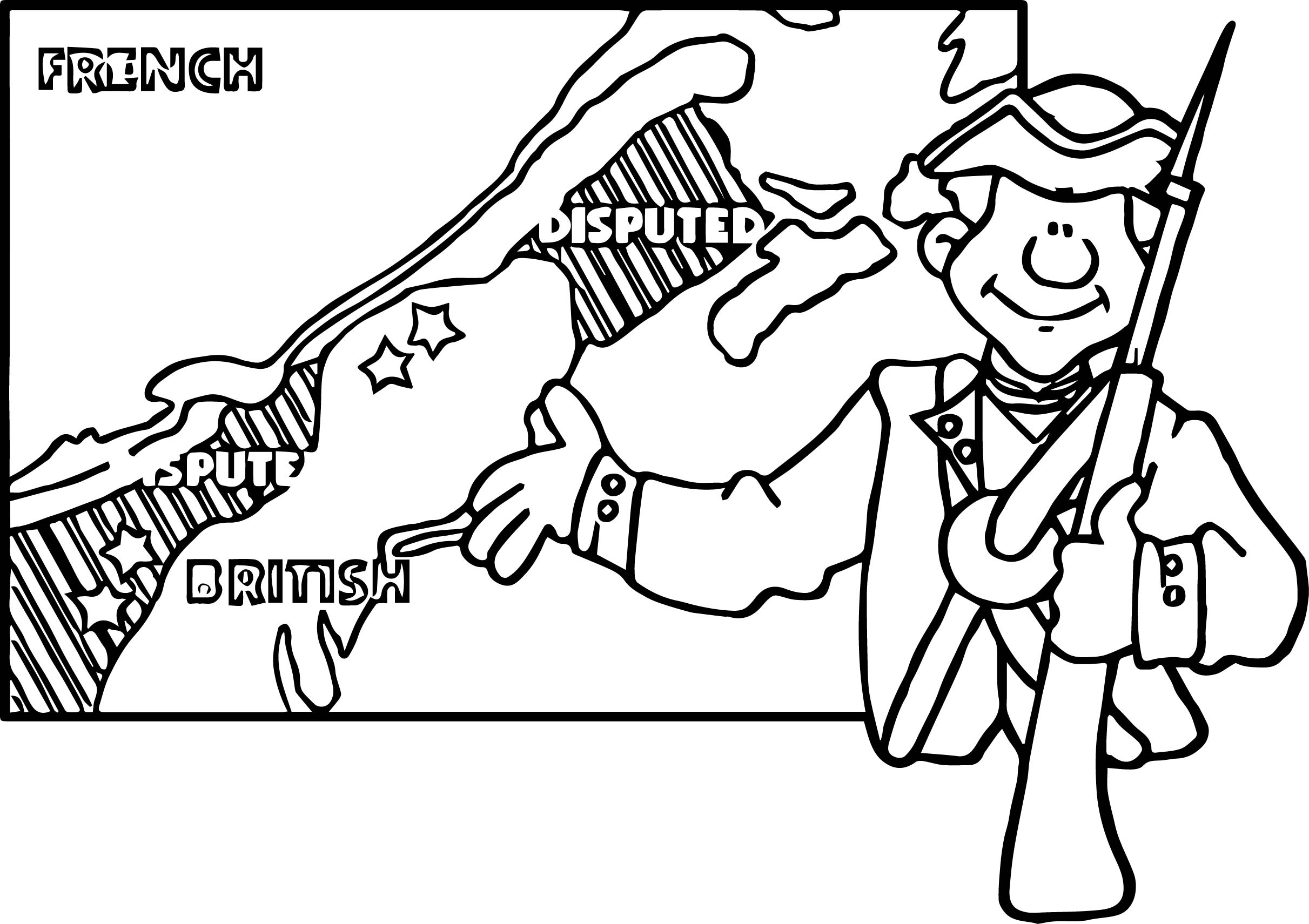Printable American Revolution Coloring Pages Pdf - American Revolution Am His French Indian Map Coloring Page