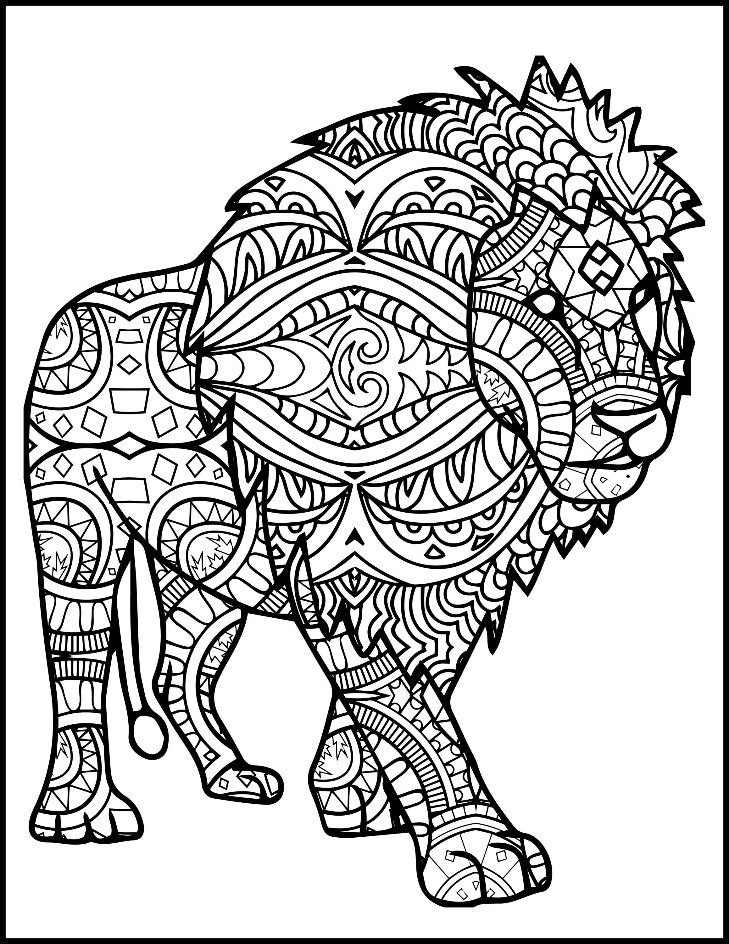 Animal Mandala Coloring Pages Pdf to Print - Animal Mandala Coloring Pages Lion