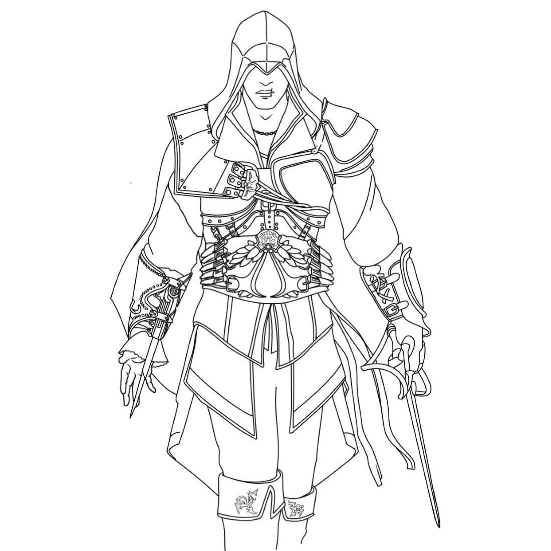 Assassin's Creed Coloring Pages Pdf to Print - Assassins Creed Coloring Pages Ezio Auditore de Firenze