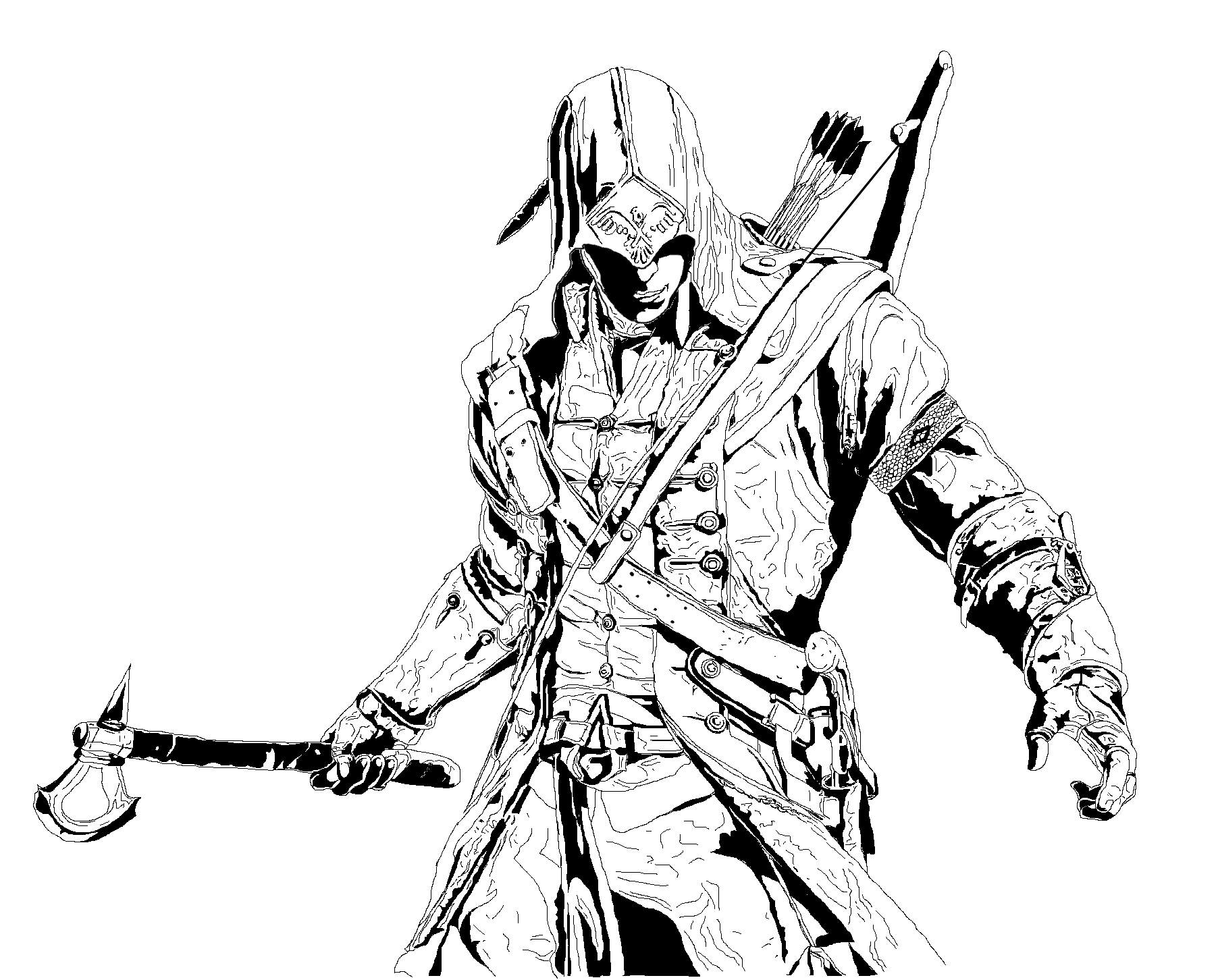 Assassin's Creed Coloring Pages Pdf to Print - Assassins Creed Coloring Pages connor kenway