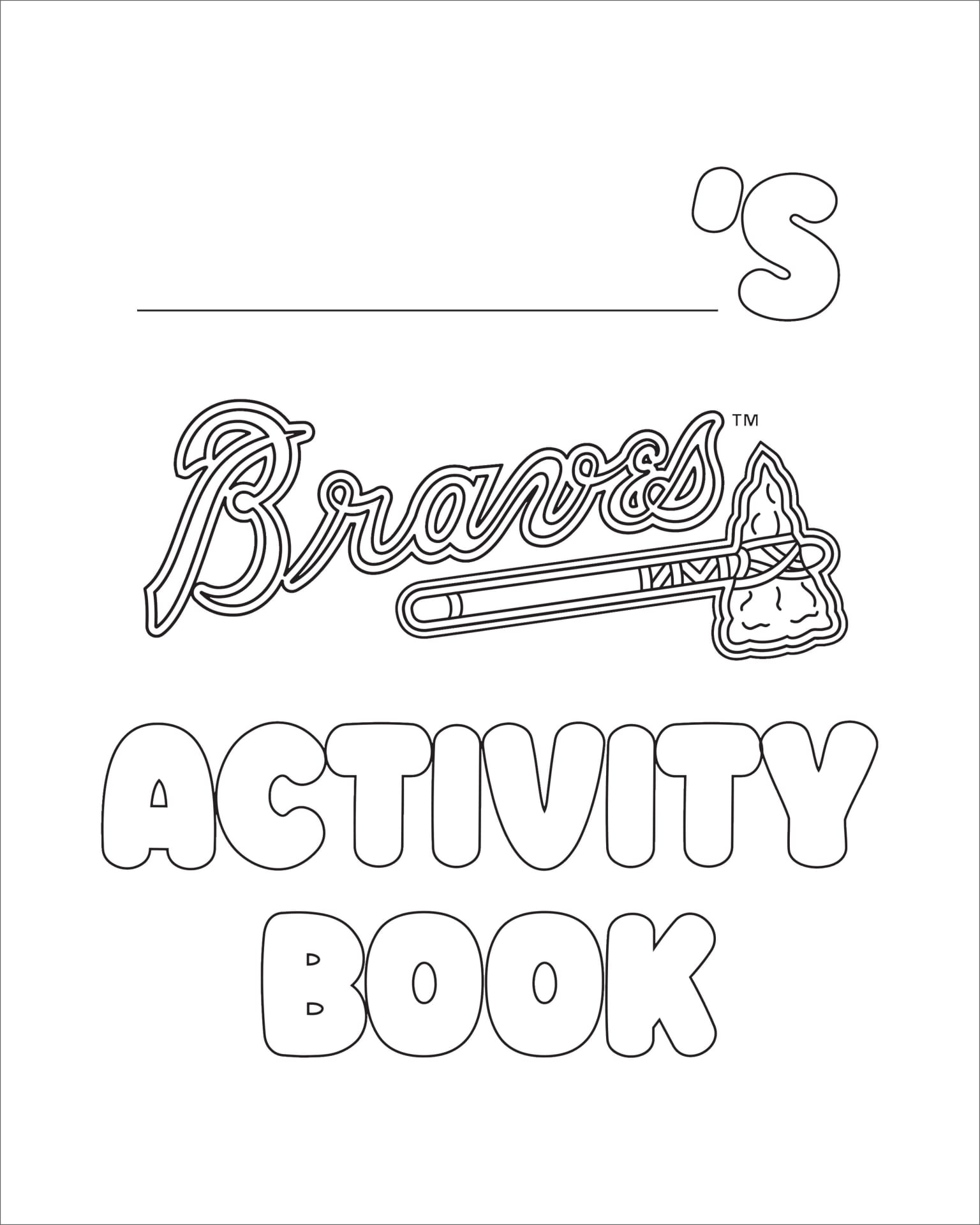 Atlanta Braves Coloring Pages Printable Pdf - Atlanta Braves Coloring Book