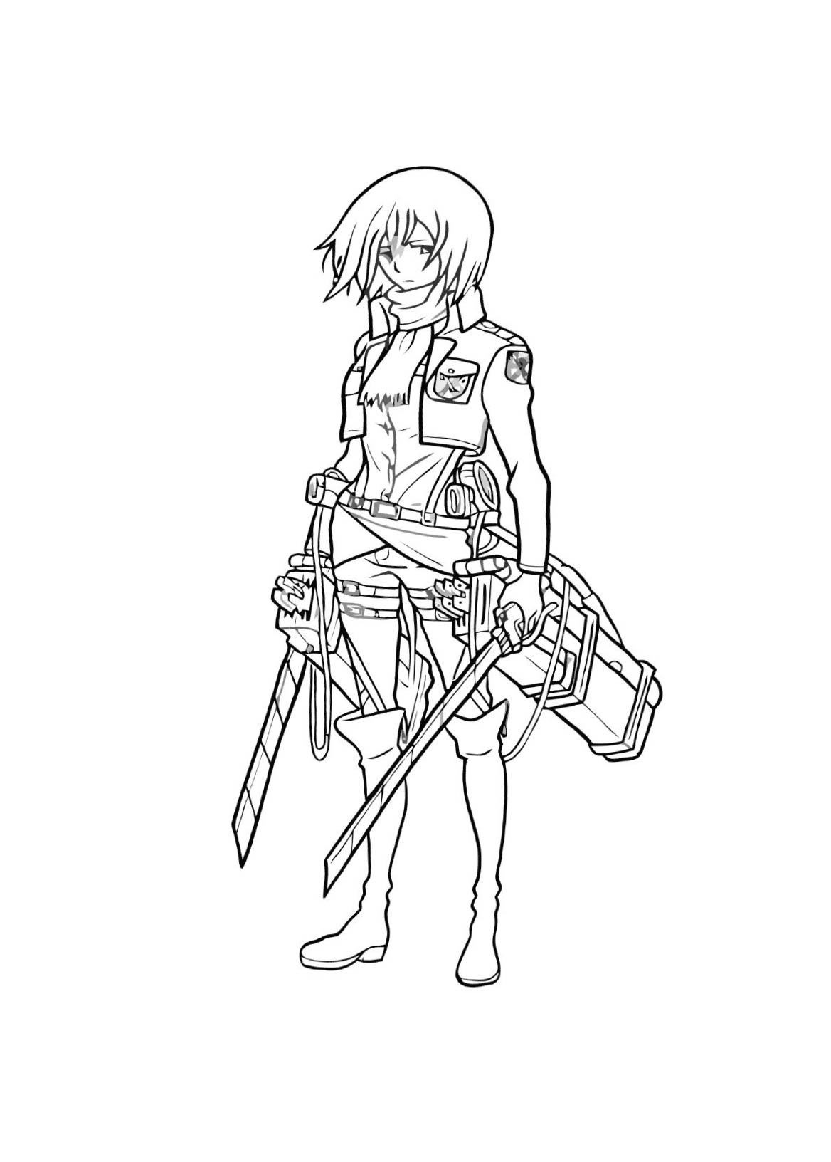 Printable Attack On Titans Coloring Pages Pdf - Attack On Titan Coloring Pages Girl Character
