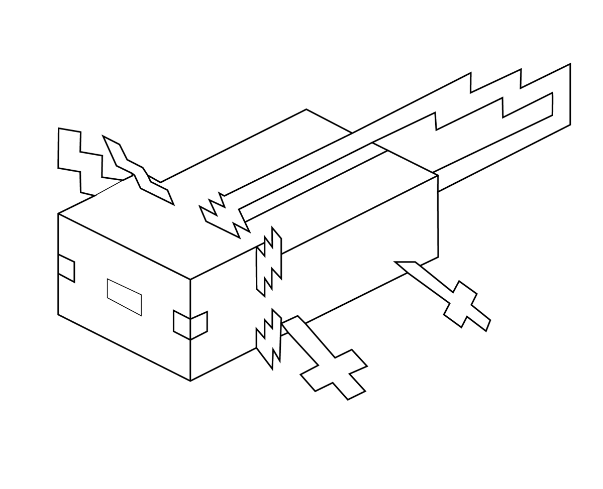 Axolotl Coloring Pages to Print - Axolotl Minecraft Coloring Pages