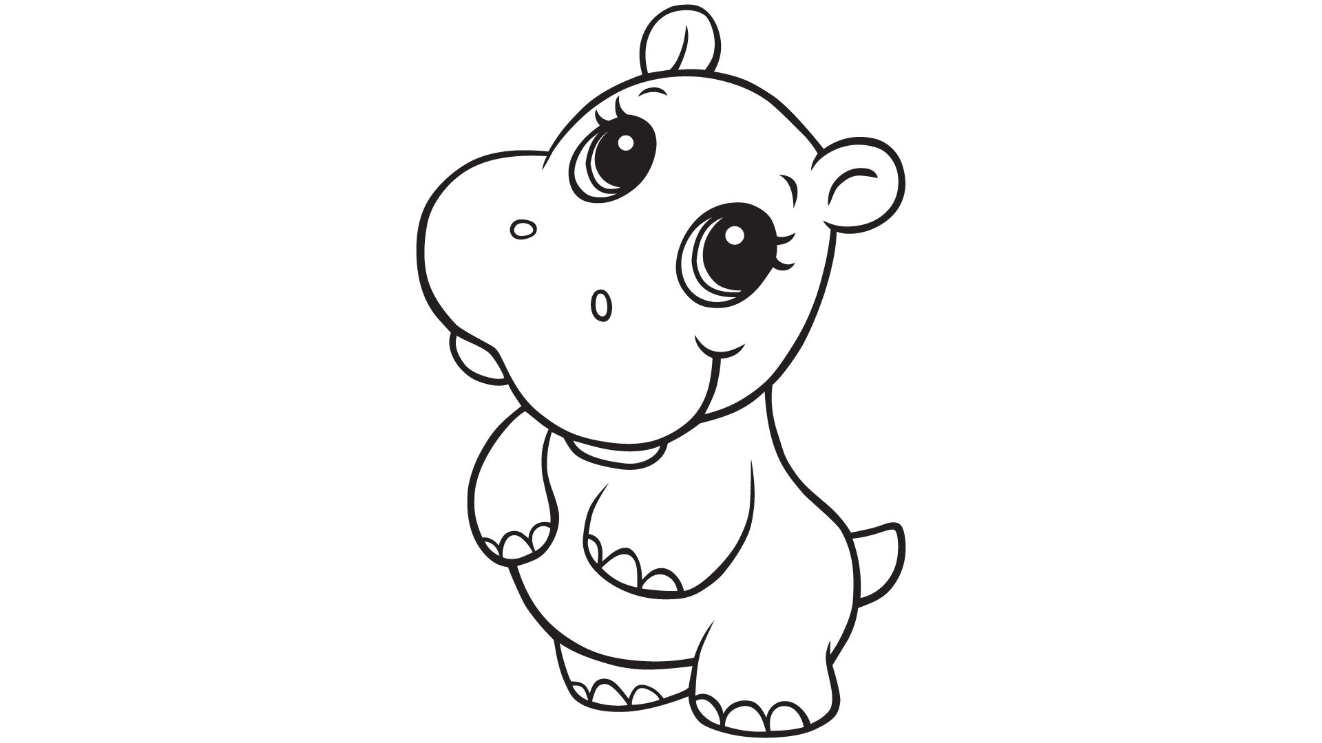 Printable Hippo Coloring Pages Pdf - Baby Hippo Coloring Pages