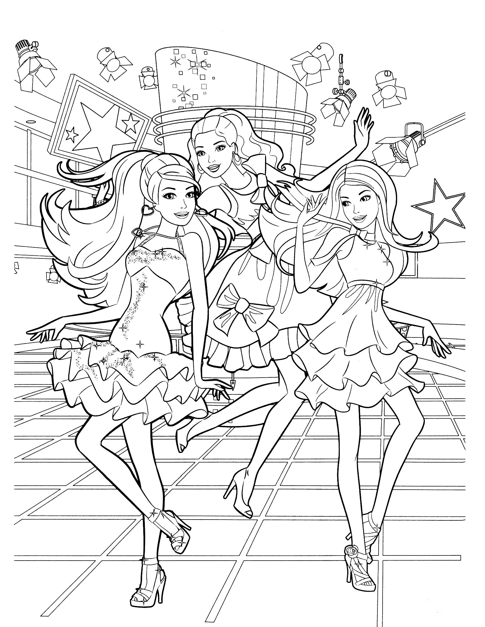 Printable Barbie And Friends Coloring Pages Pdf - Barbie And Friends Coloring Book