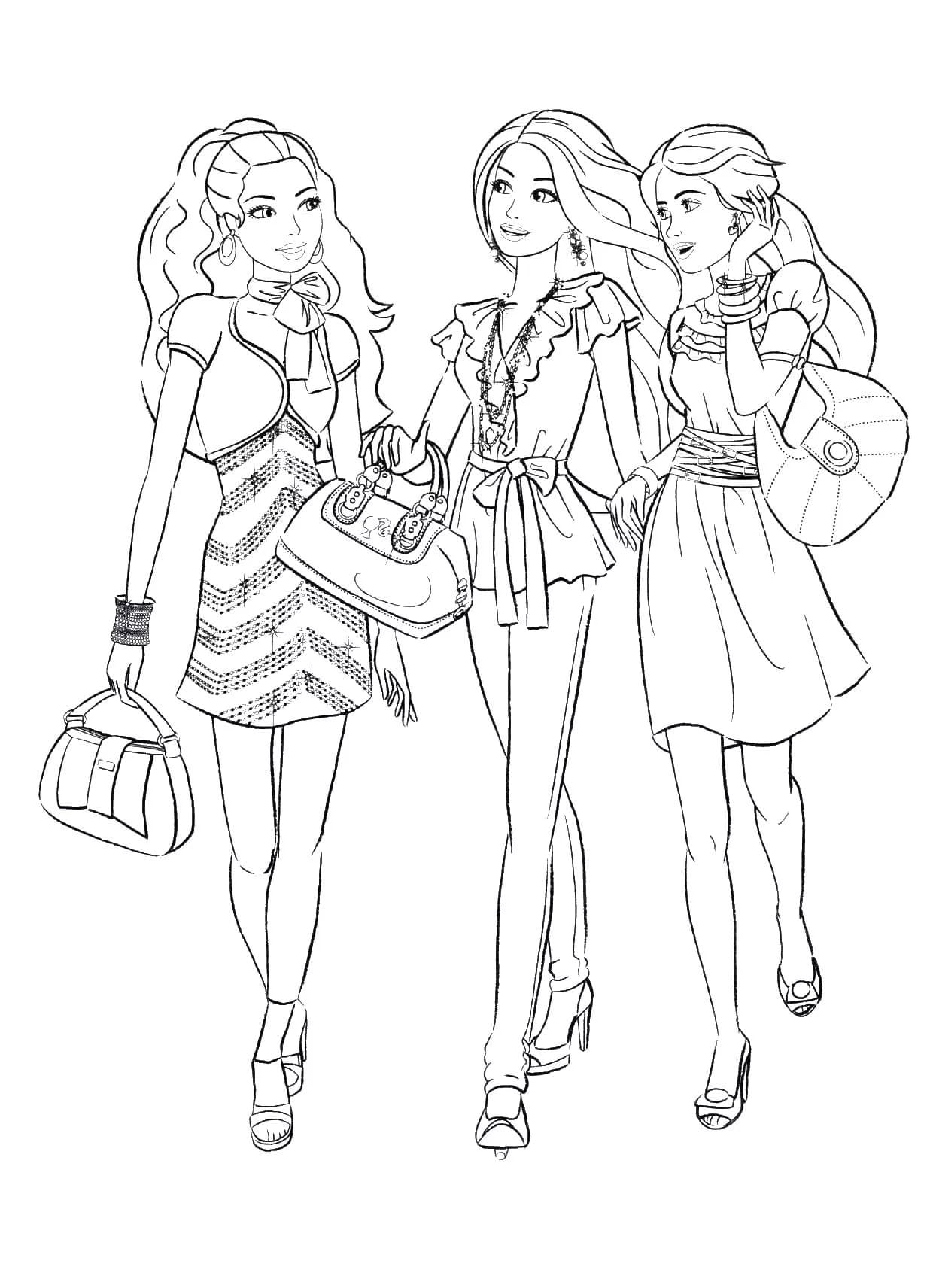 Printable Barbie And Friends Coloring Pages Pdf - Barbie And Friends Coloring Pages