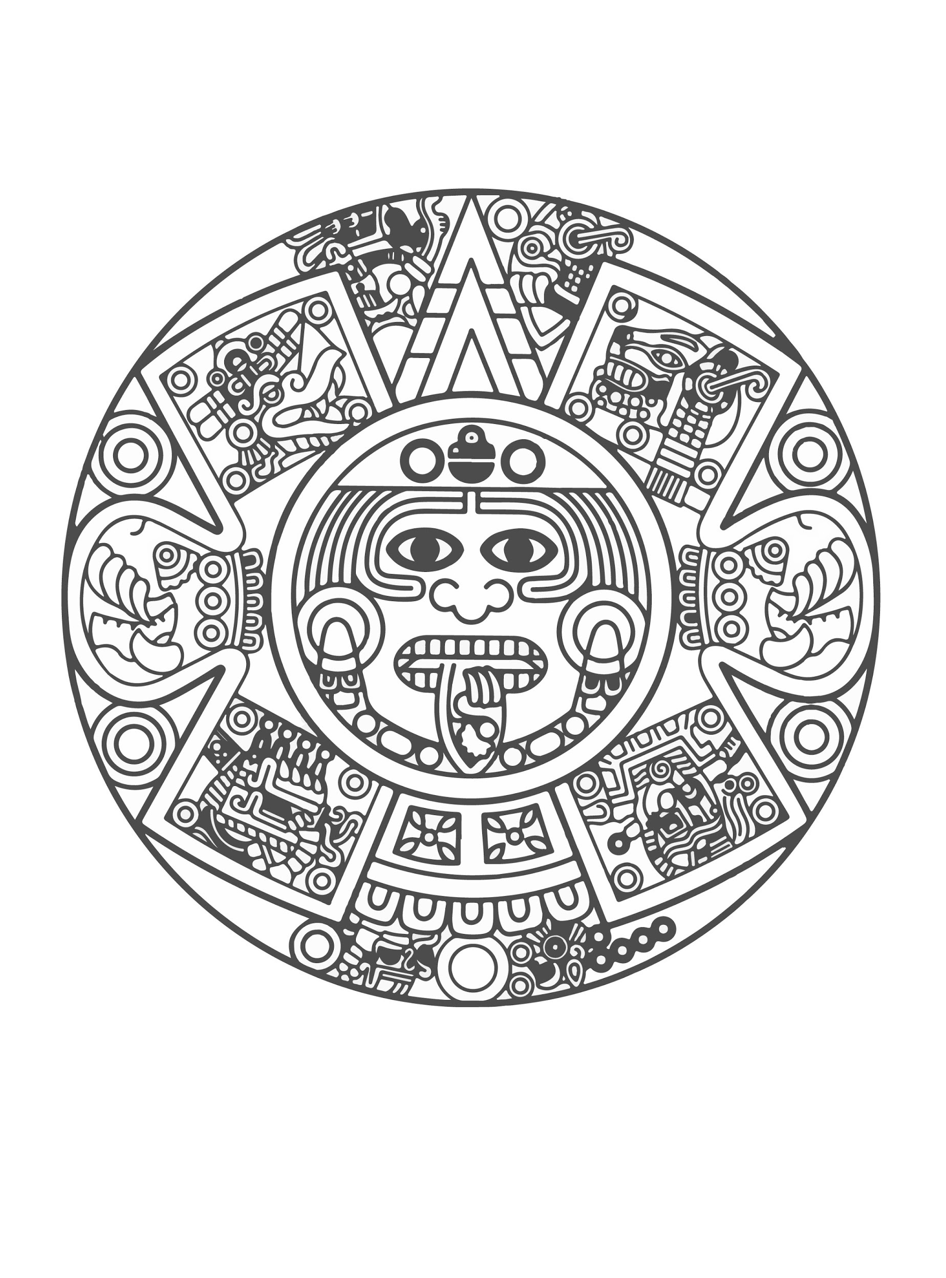 Aztec Coloring Pages Pdf to Print - Calendar Aztec Coloring Pages