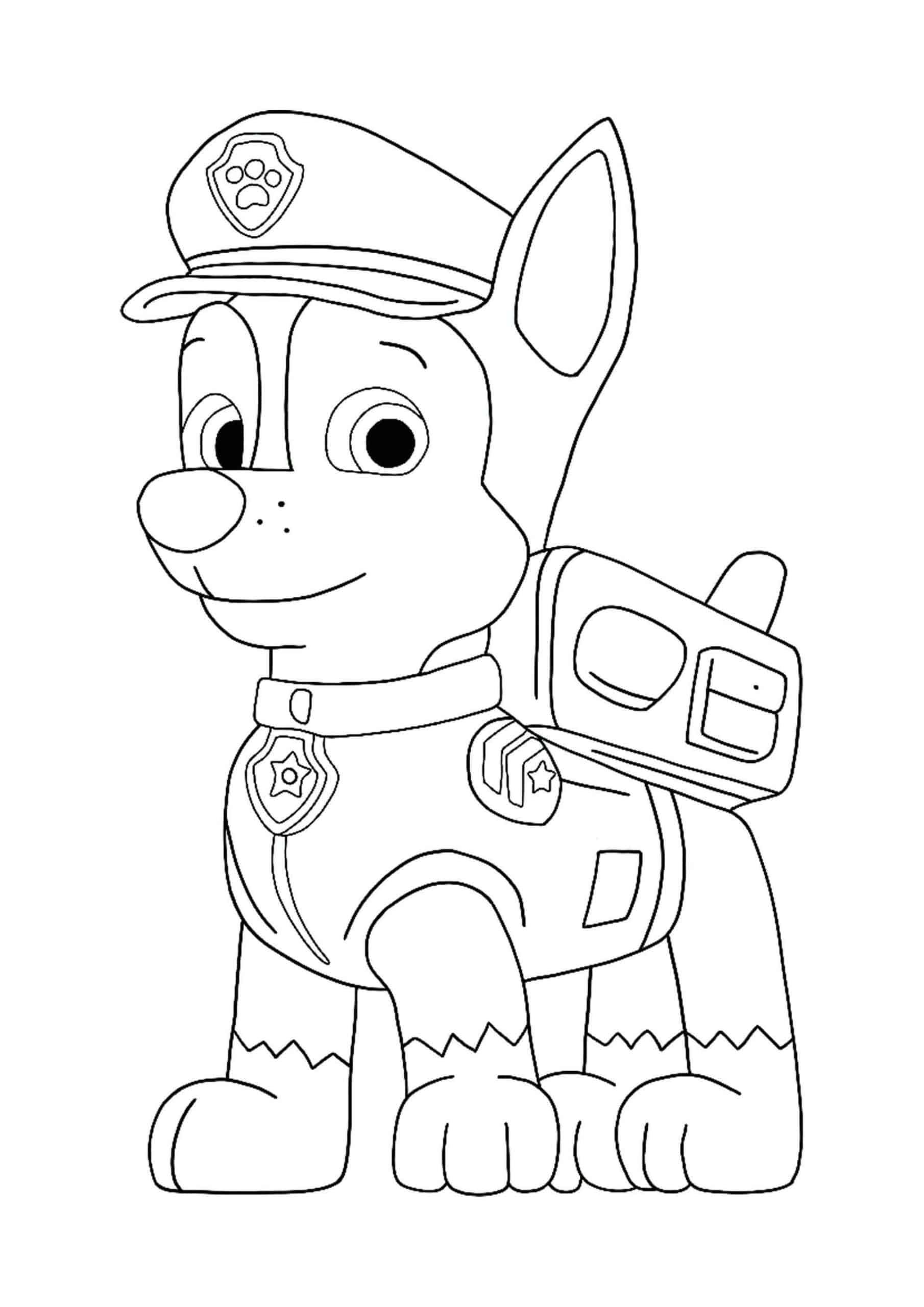 Printable Chase Paw Patrol Coloring Pages - Chase Paw Patrol Coloring Pages to print