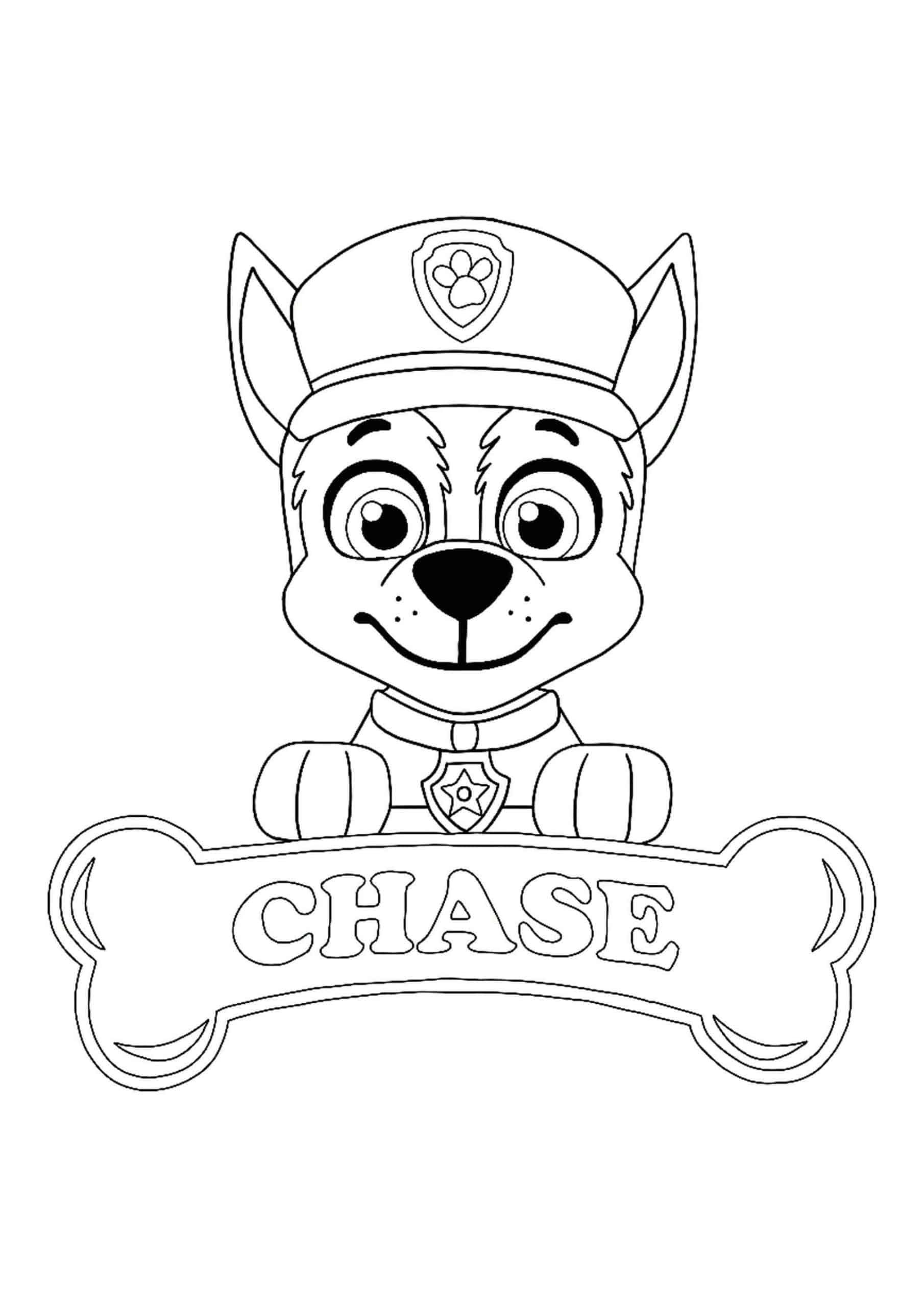 Printable Chase Paw Patrol Coloring Pages - Chase Paw Patrol Coloring Pages