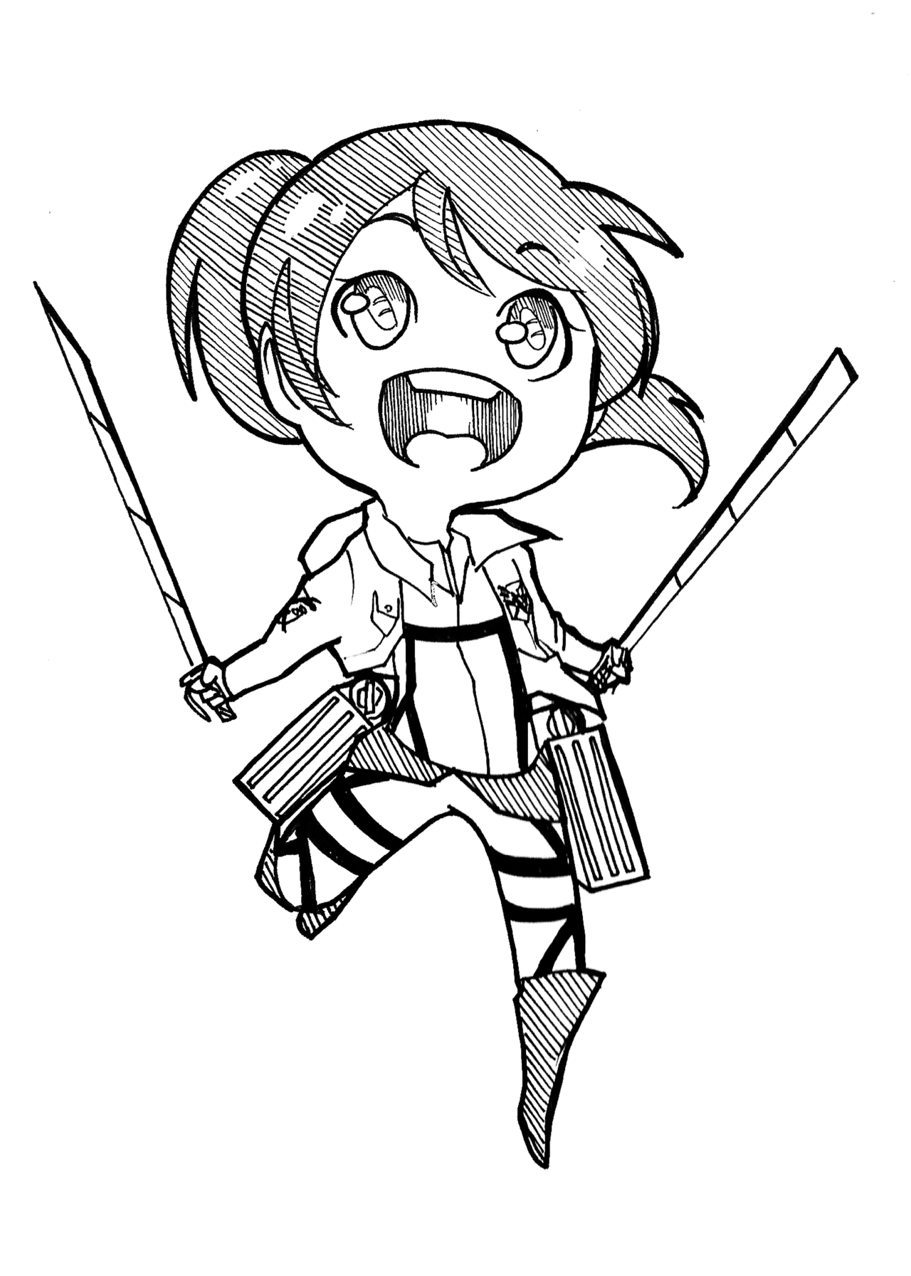 Printable Attack On Titans Coloring Pages Pdf - Chibi Attack On Titans Coloring Pages