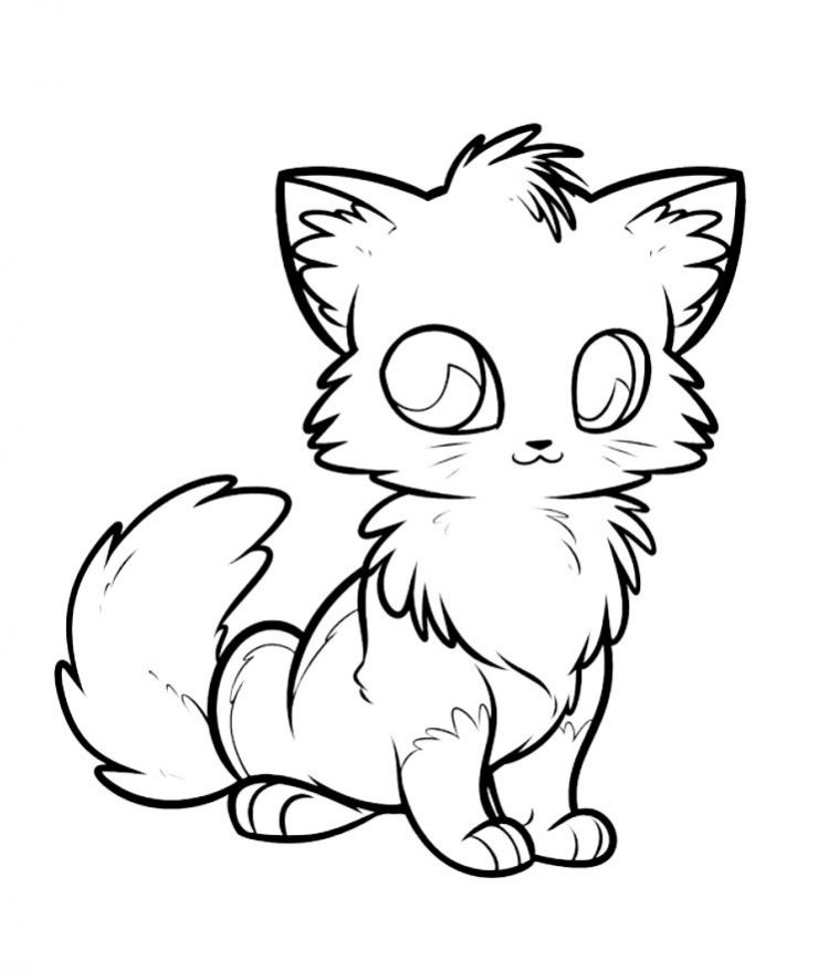 Anime Cats Coloring Pages - Coloring Pages Anime Cats