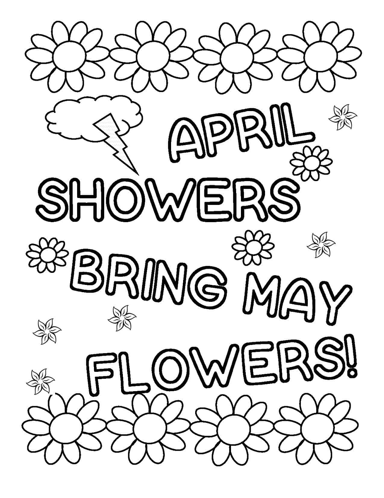 April Showers Coloring Pages Free Pdf - Coloring Sheet April Showers