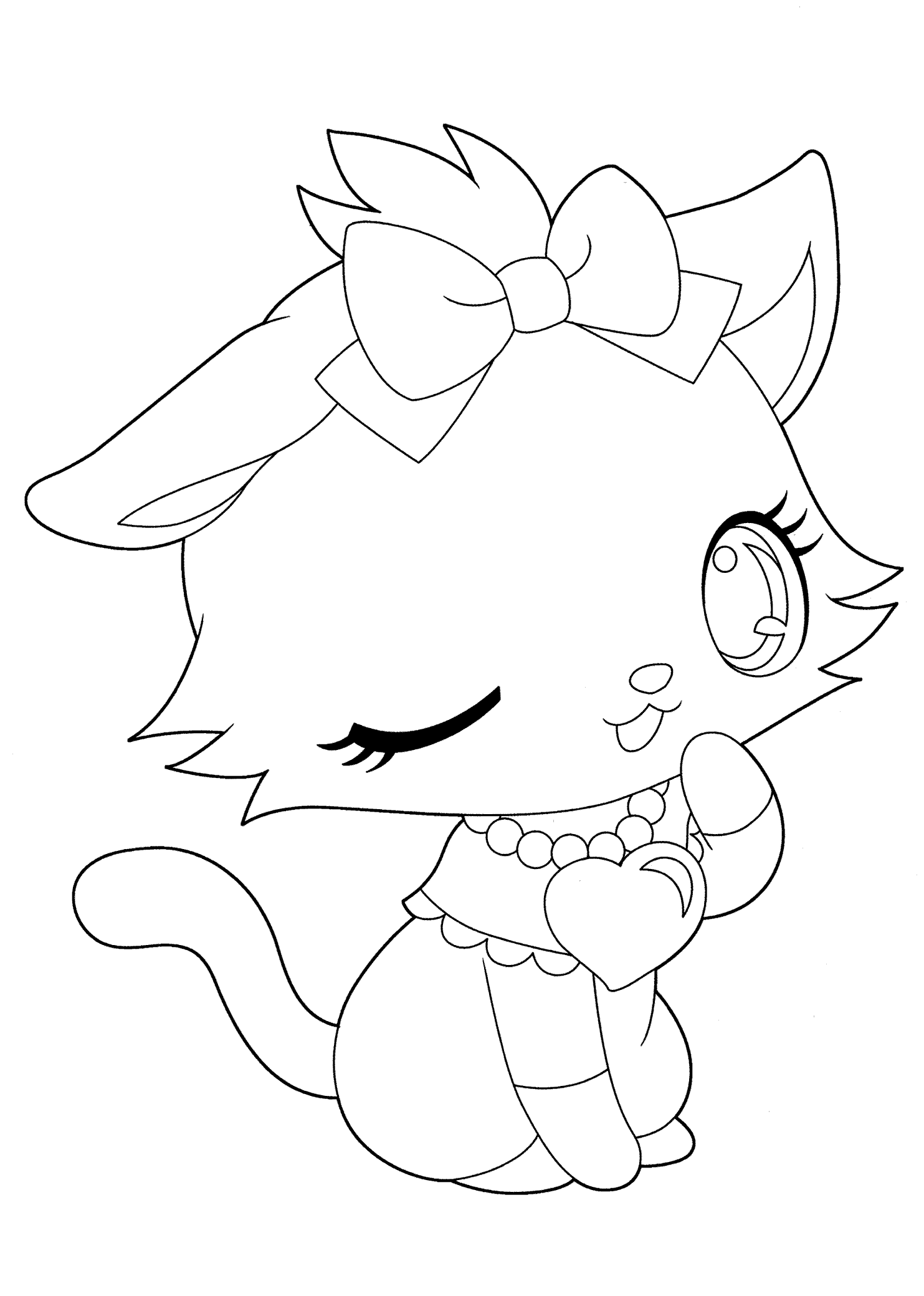 Anime Cats Coloring Pages - Cute Anime Cats Coloring Pages