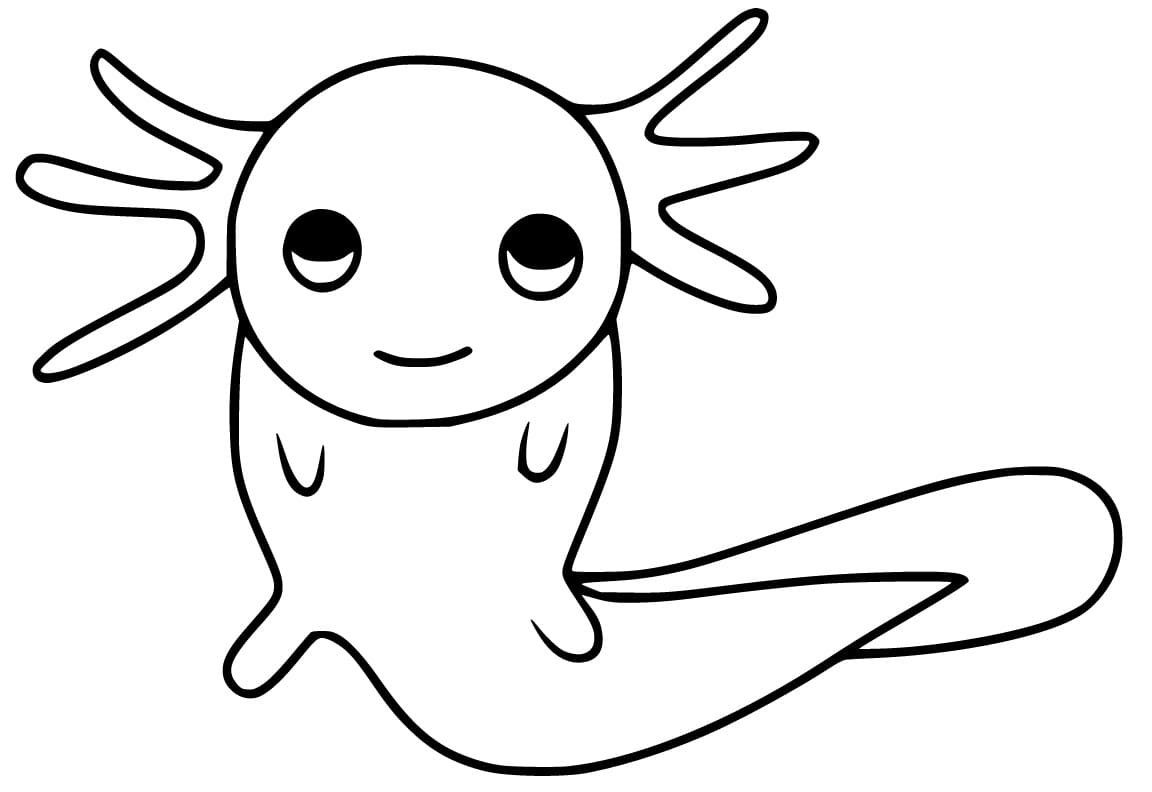 Axolotl Coloring Pages to Print - Cute Axolotl Coloring Page