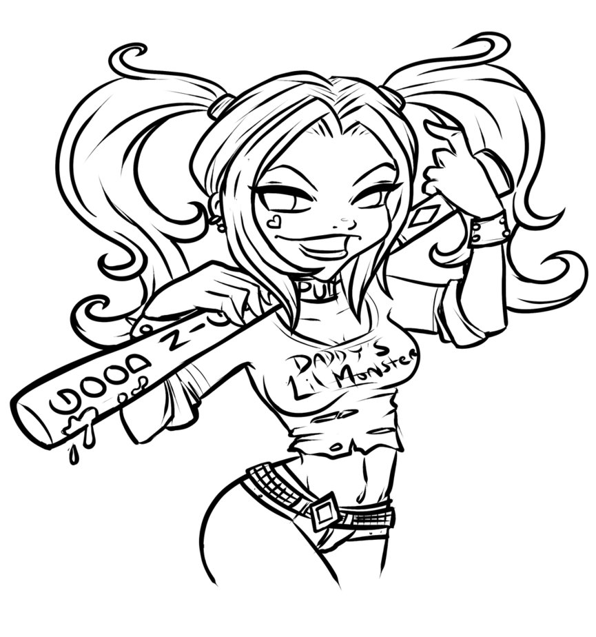 Harley Quinn Coloring Pages - Cute Harley Quinn Suicide Squad Coloring Pages