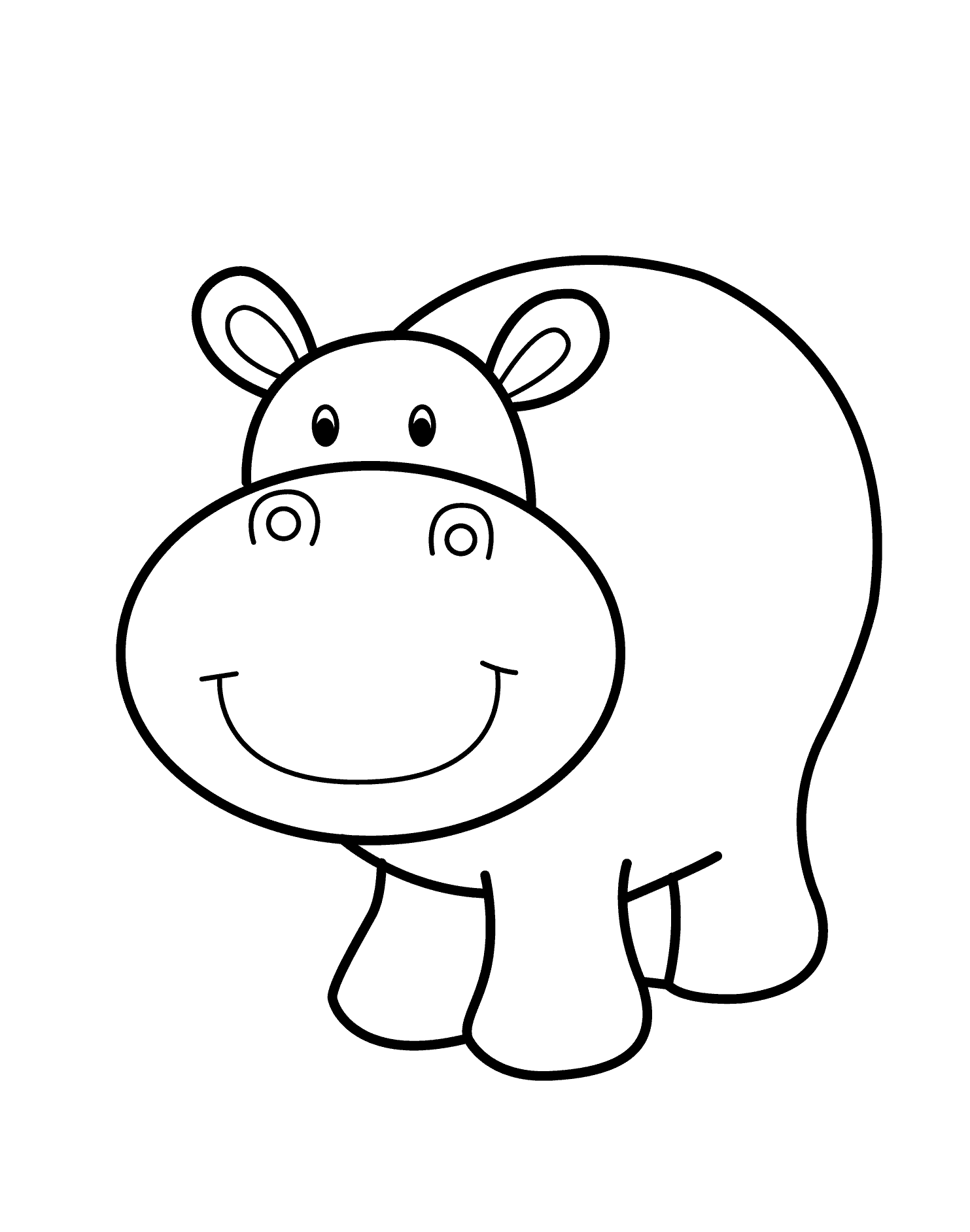 Printable Hippo Coloring Pages Pdf - Cute Hippo Coloring Pages