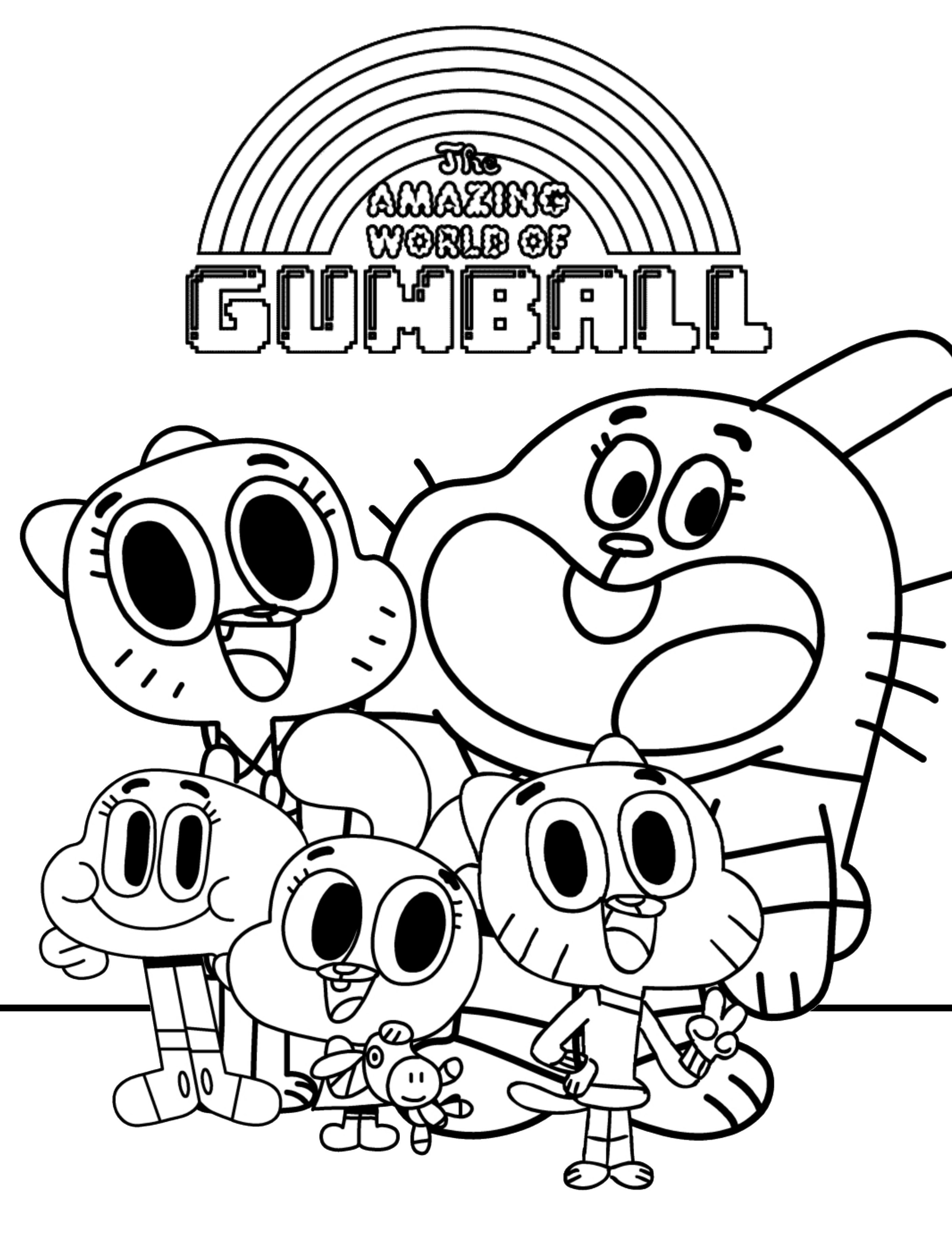 Amazing World Of Gumball Coloring Pages Pdf For Kids - Free Amazing World Of Gumball Coloring Pages
