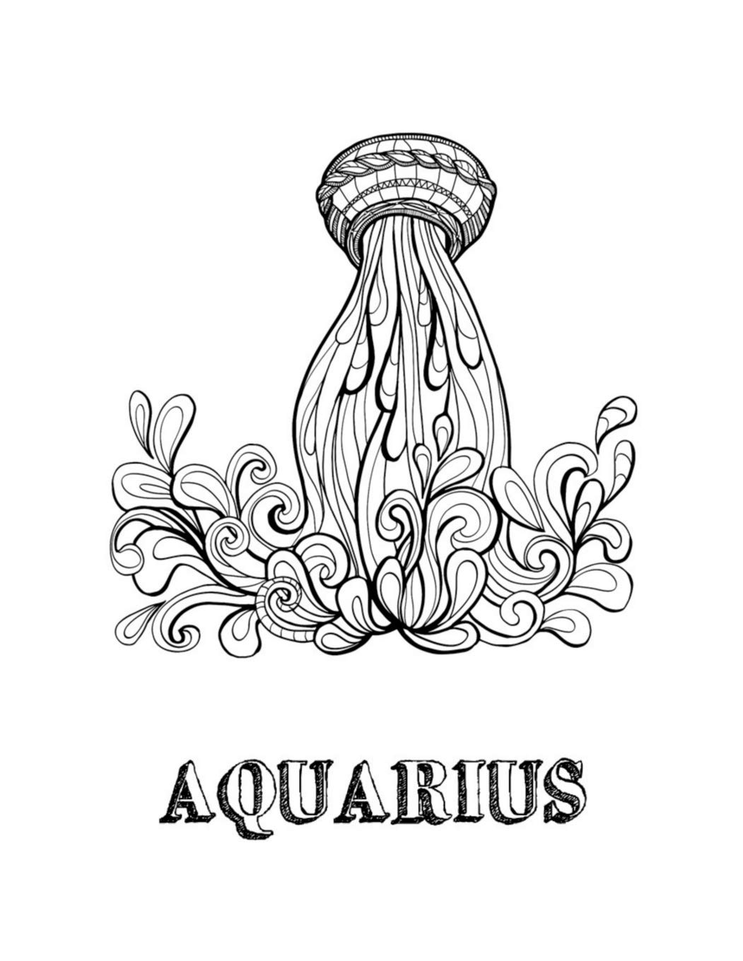 Aquarius Coloring Pages Printable Pdf - Free Aquarius Coloring Pages