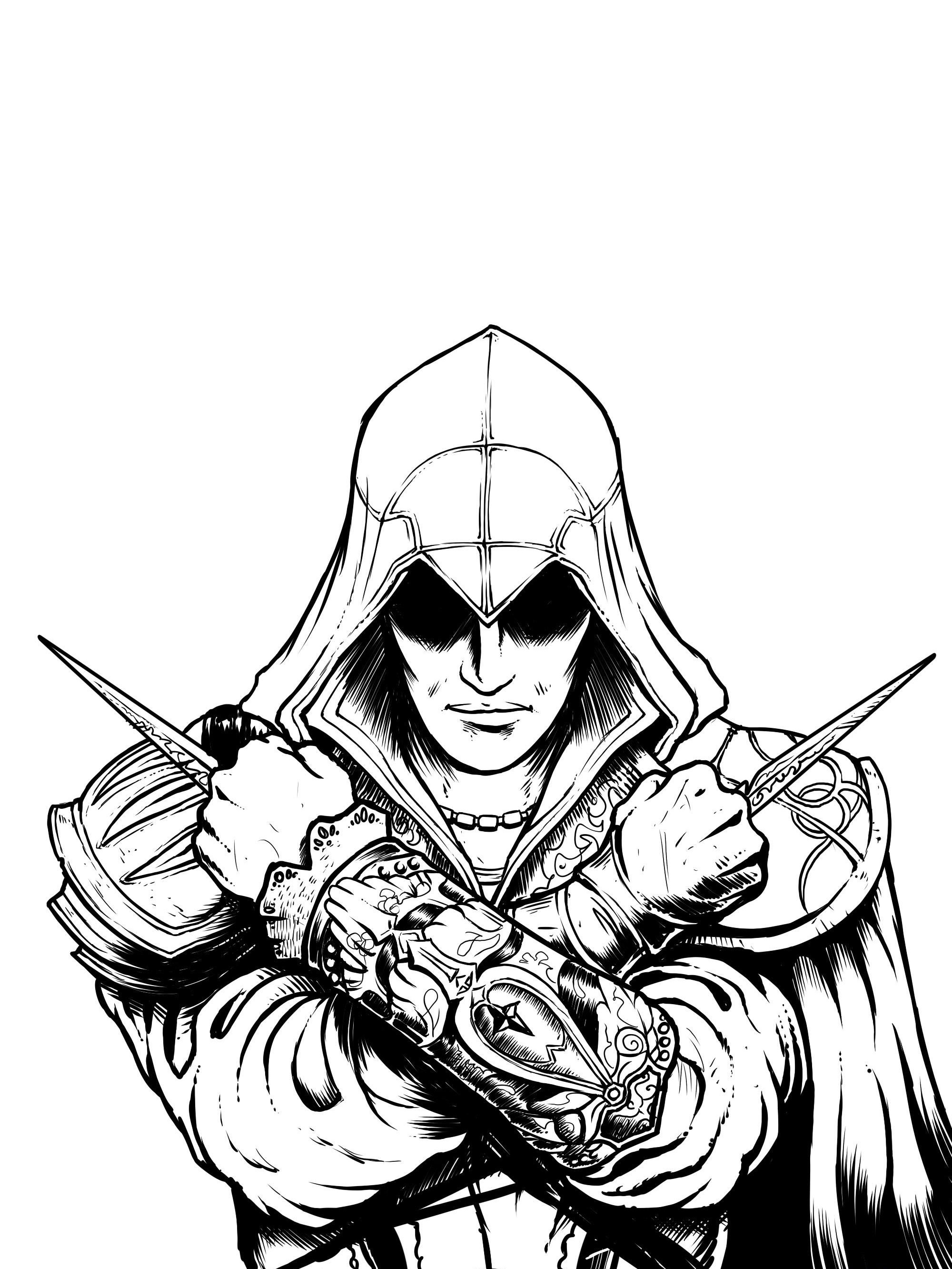 Assassin's Creed Coloring Pages Pdf to Print - Free Assassins Creed Coloring Pages