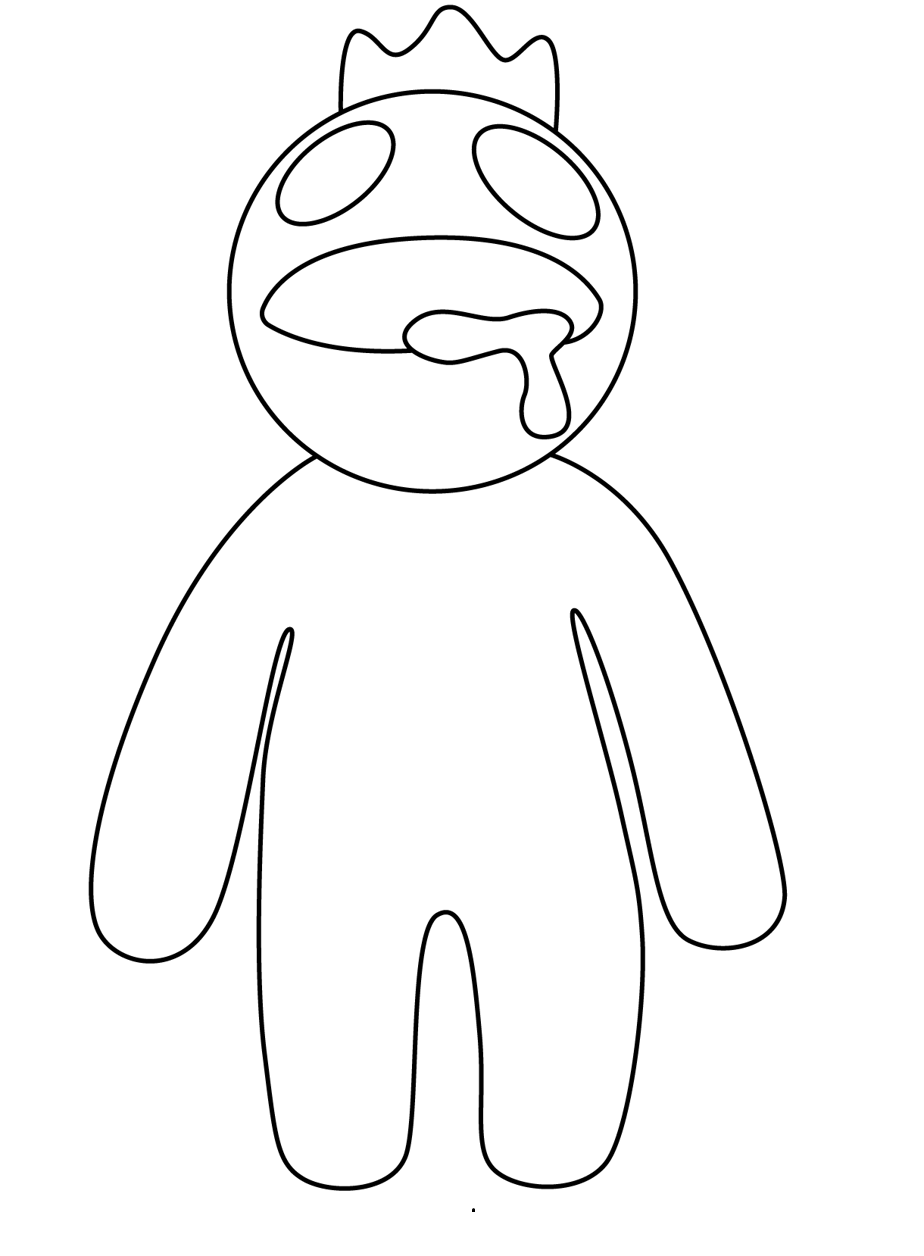 Blue From Rainbow Friends Coloring Pages - Free Printable Blue From Rainbow Friend Coloirng Pages