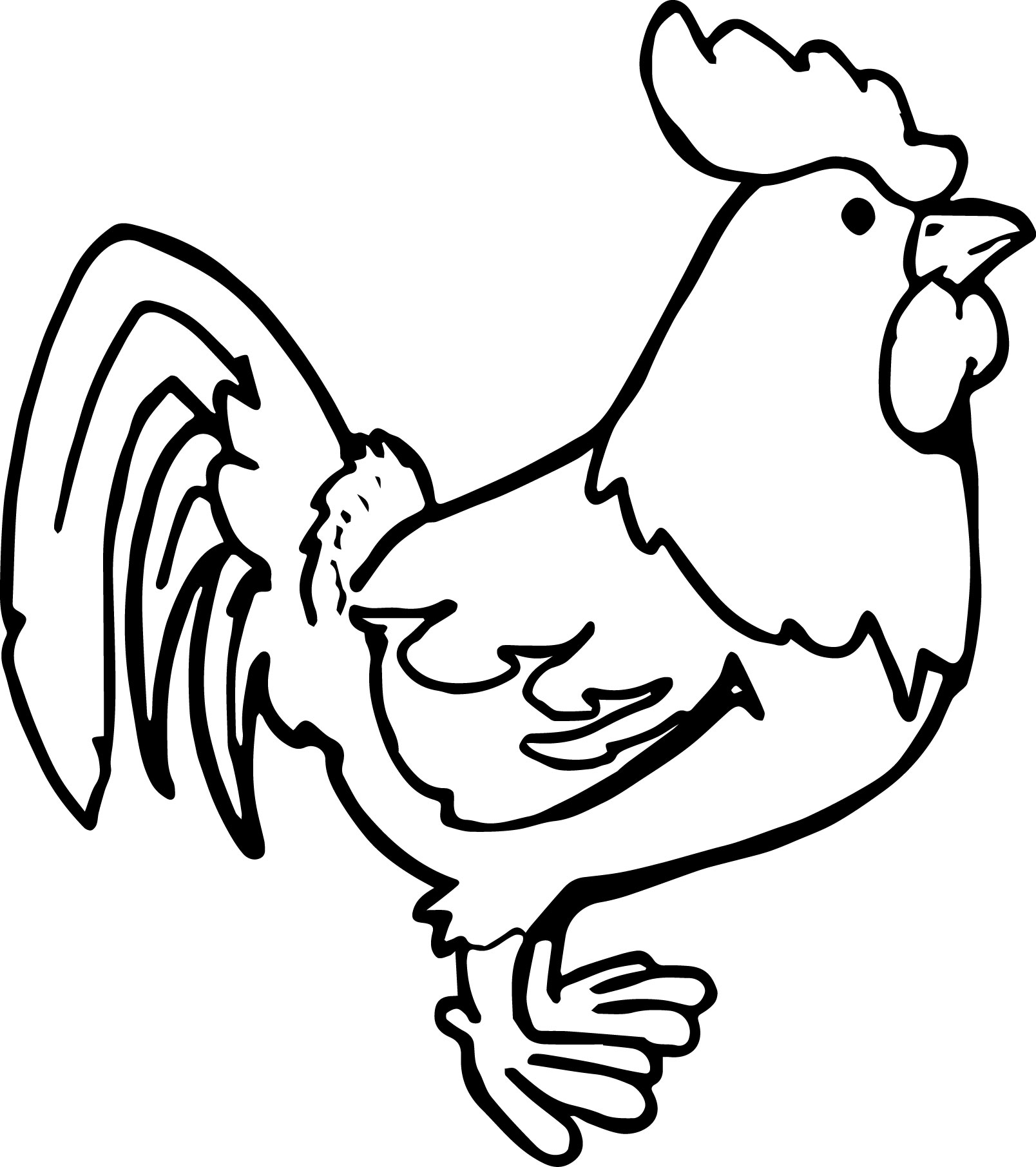 Printable Chicken Coloring Pages - Free Printable Chicken Coloring Page