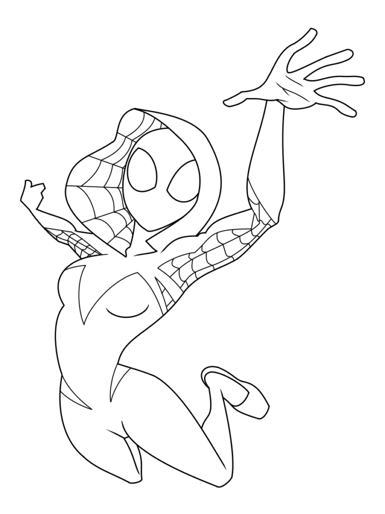Printable Spider Gwen Coloring Pages Pdf - Free Printable Spider Gwen Coloring Pages
