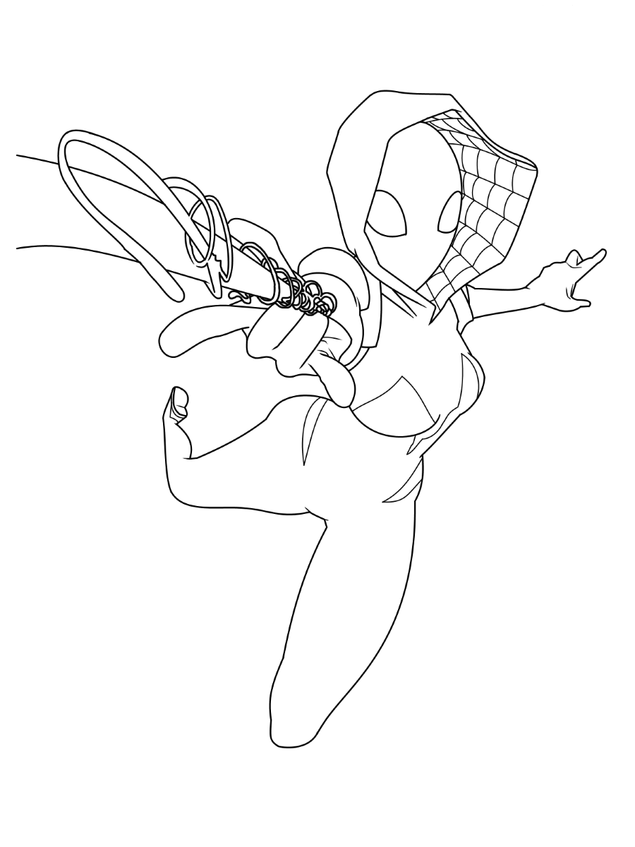 Printable Spider Gwen Coloring Pages Pdf - Free Spider Gwen Coloring Pages