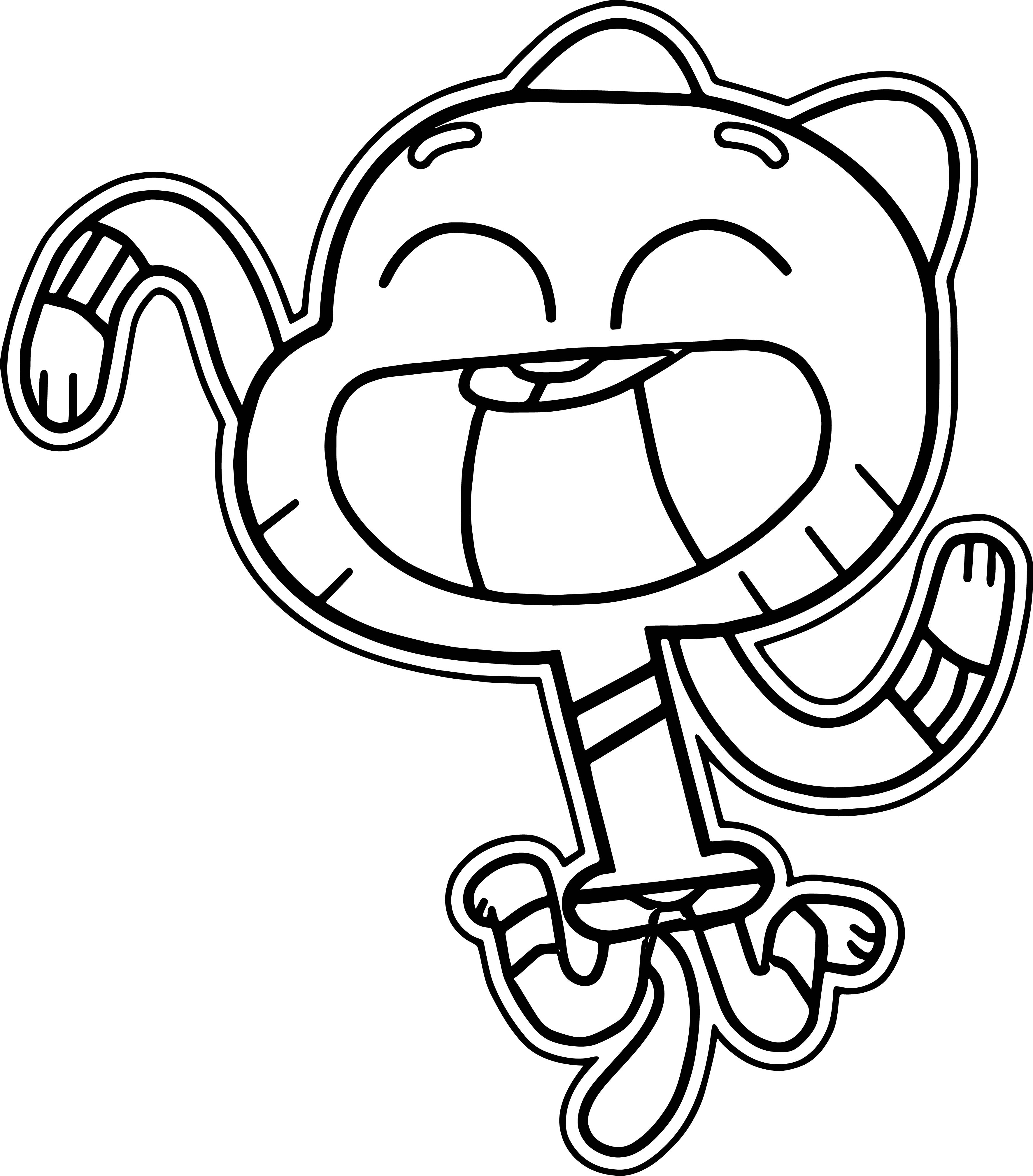 Amazing World Of Gumball Coloring Pages Pdf For Kids - Funny Gumball Coloring Pages