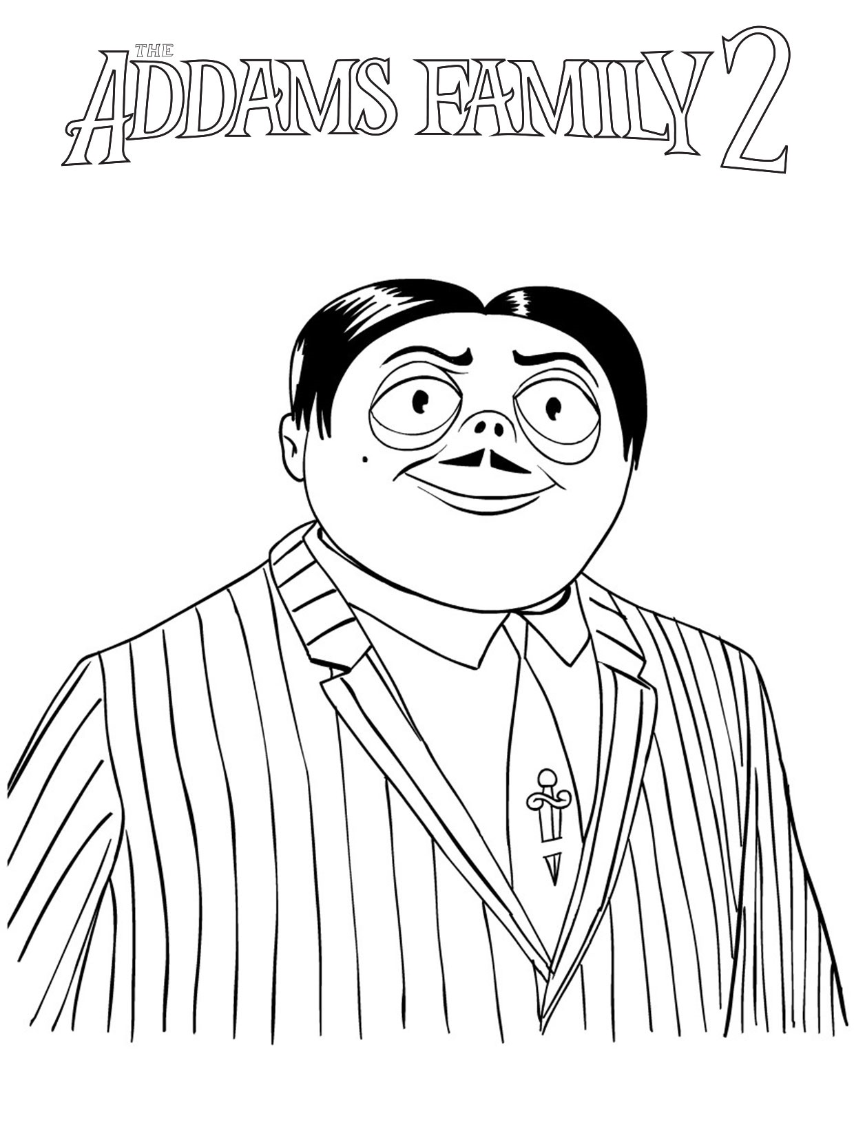The Addams Family Coloring Pages: A Timeless Icon of Gothic Culture - Gomez Addams Family 2 Coloring Page