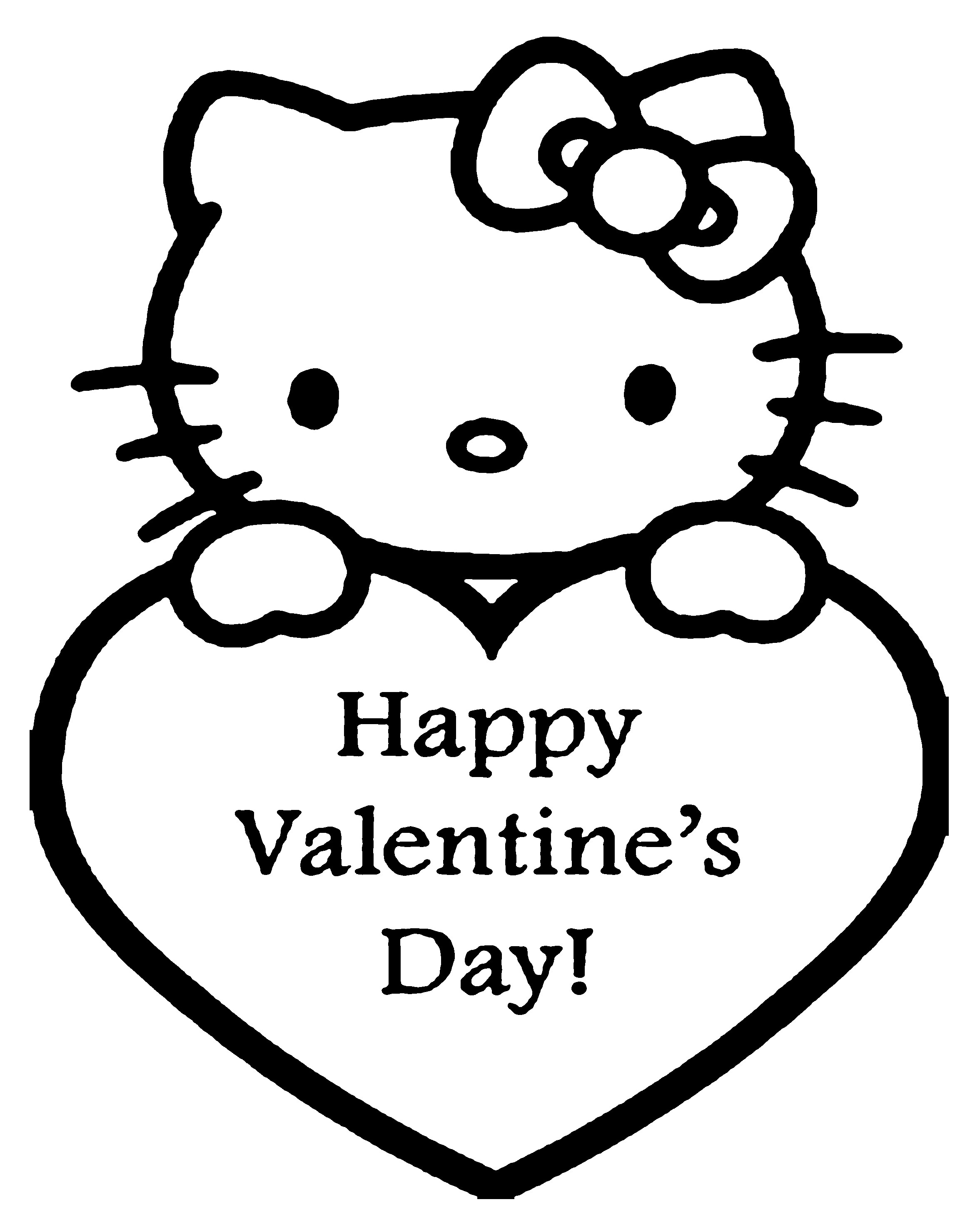 Printable Valentine Coloring Pages Pdf Free - Hello Kitty Valentine Coloring Pages For Preschool