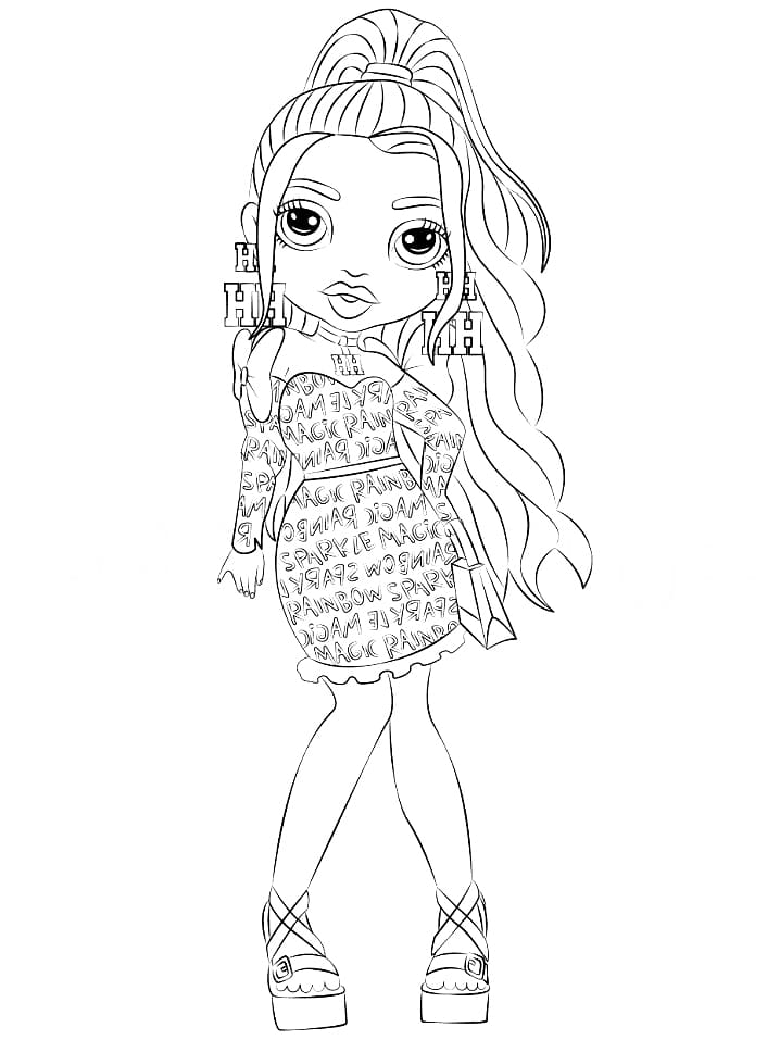 Rainbow High Coloring Pages PDF Printable - Holly DeVious Rainbow High coloring page