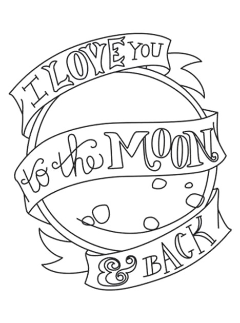 Printable Moon Coloring Pages Pdf - I Love You To The Moon And Back Coloring Pages