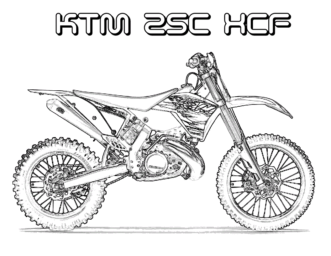 Dirt Bike Coloring Pages Pdf to Print - KTM Dirt Bike Coloring Pages