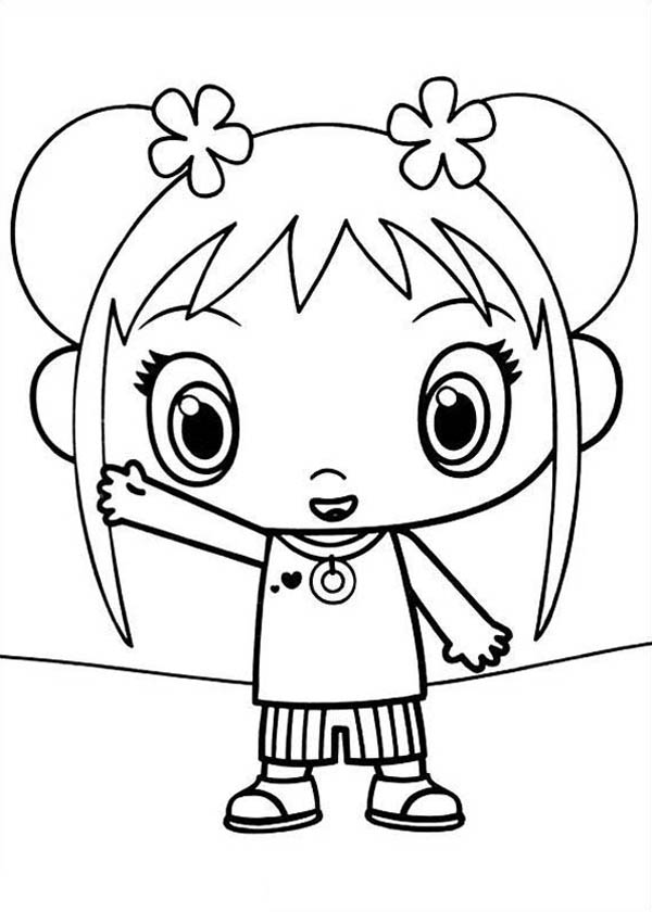 Ni Hao Kai Lan Coloring Pages Pdf For Kids - Kai Lan Waving Her Hand in Ni Hao Kai Lan Coloring Pages