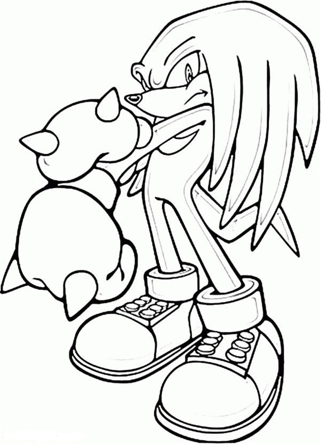 Printable Knuckles Coloring Pages - Knuckles Coloring Page from Sonic the Hedgehog