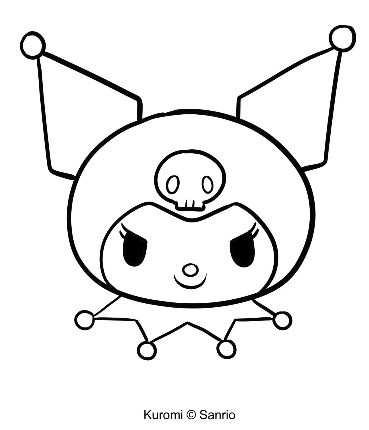 Kuromi Coloring Pages - Kuromi Head Coloring Pages
