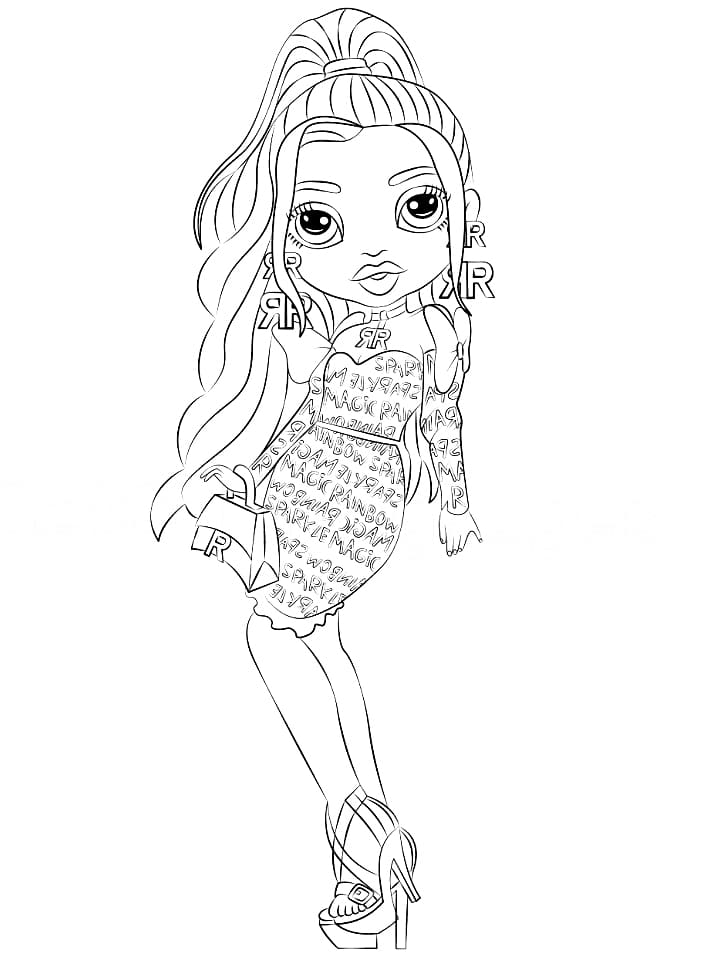 Rainbow High Coloring Pages PDF Printable - Laurel DeVious Rainbow High coloring page
