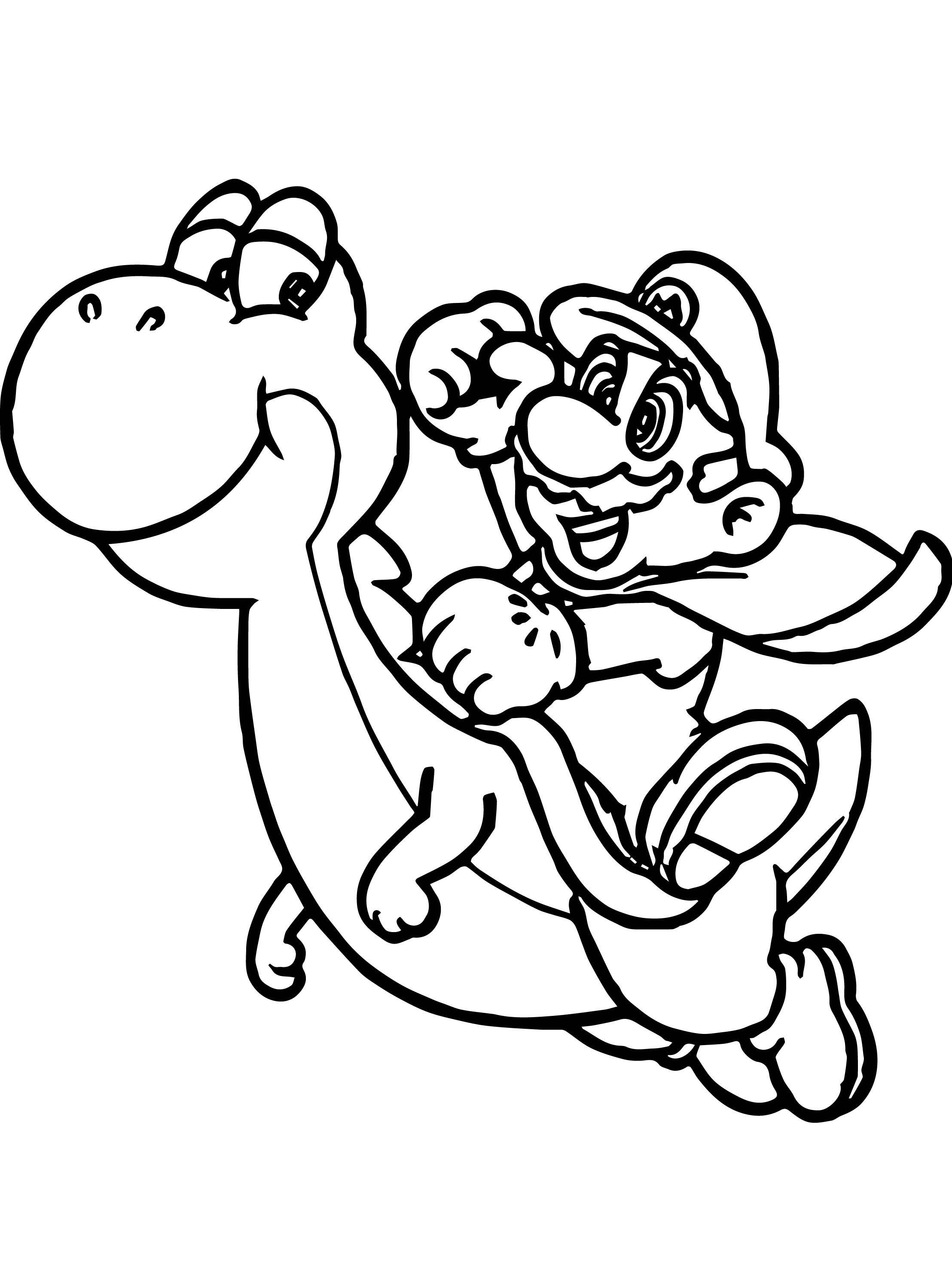 Yoshi Coloring Pages Pdf For Kids - Mario And Yoshi Coloring Pages
