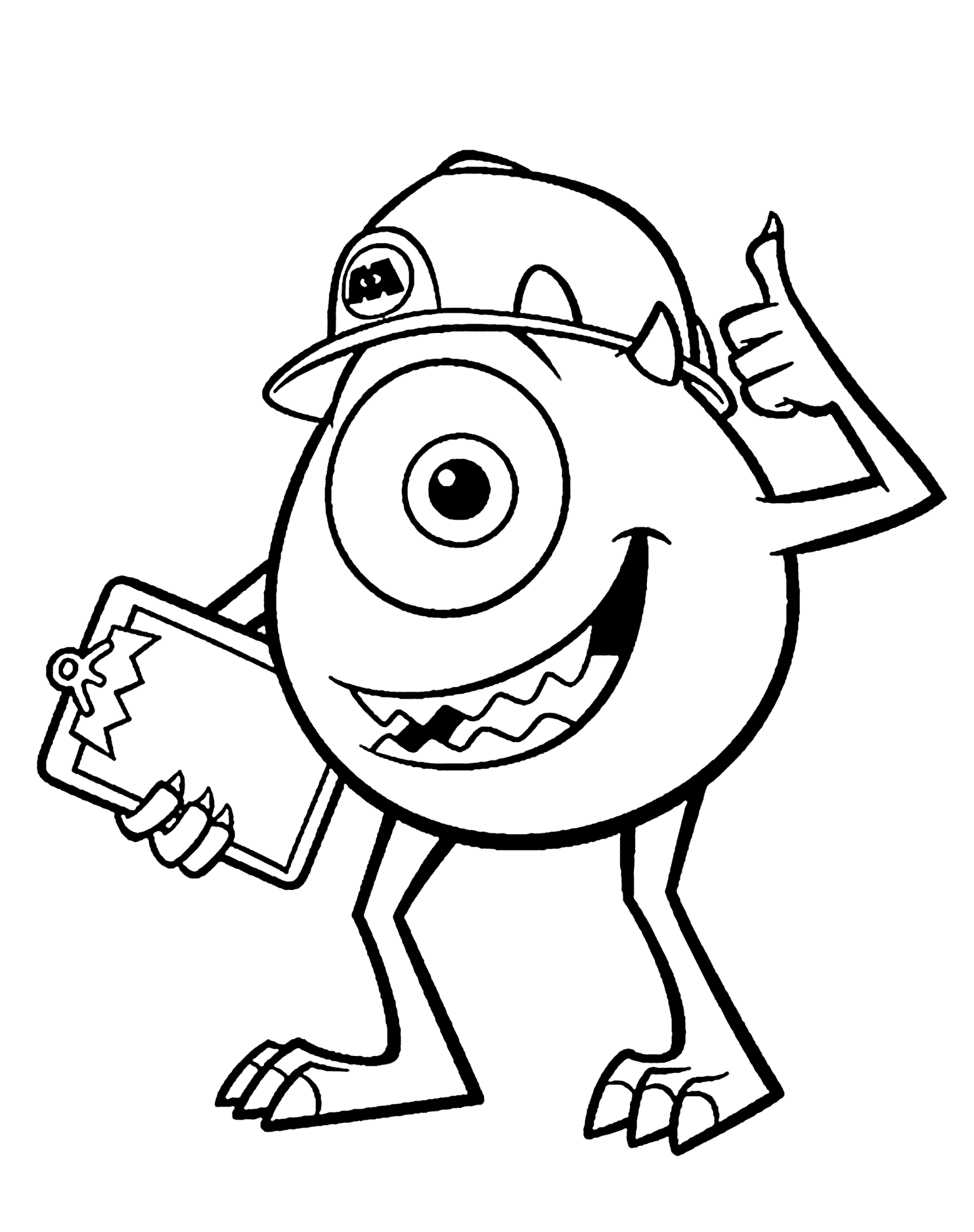 Free Printable Monster Inc Coloring Pages Pdf - Monsters Inc Mike Coloring Pages