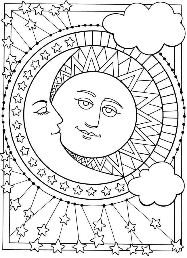 Printable Moon Coloring Pages Pdf - Moon And Sun Coloring Pages
