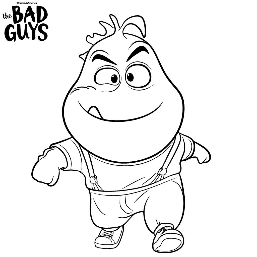 The Bad Guy Coloring Pages Pdf to Print - Mr. Piranha from Bad Guys Coloring Pages