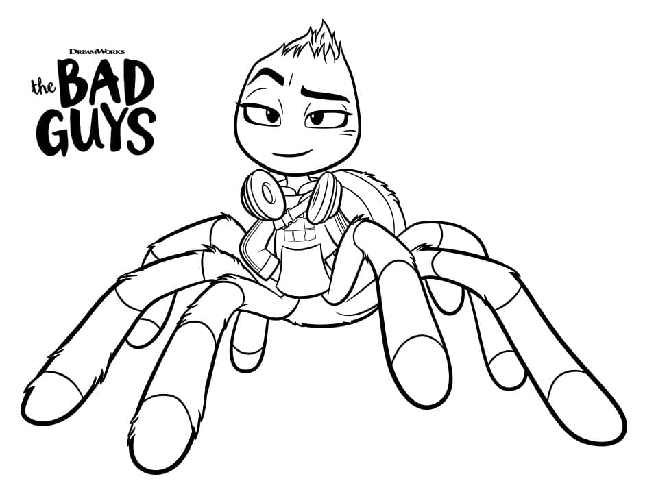 The Bad Guy Coloring Pages Pdf to Print - Ms Tarantula from The Bad Guys coloring page