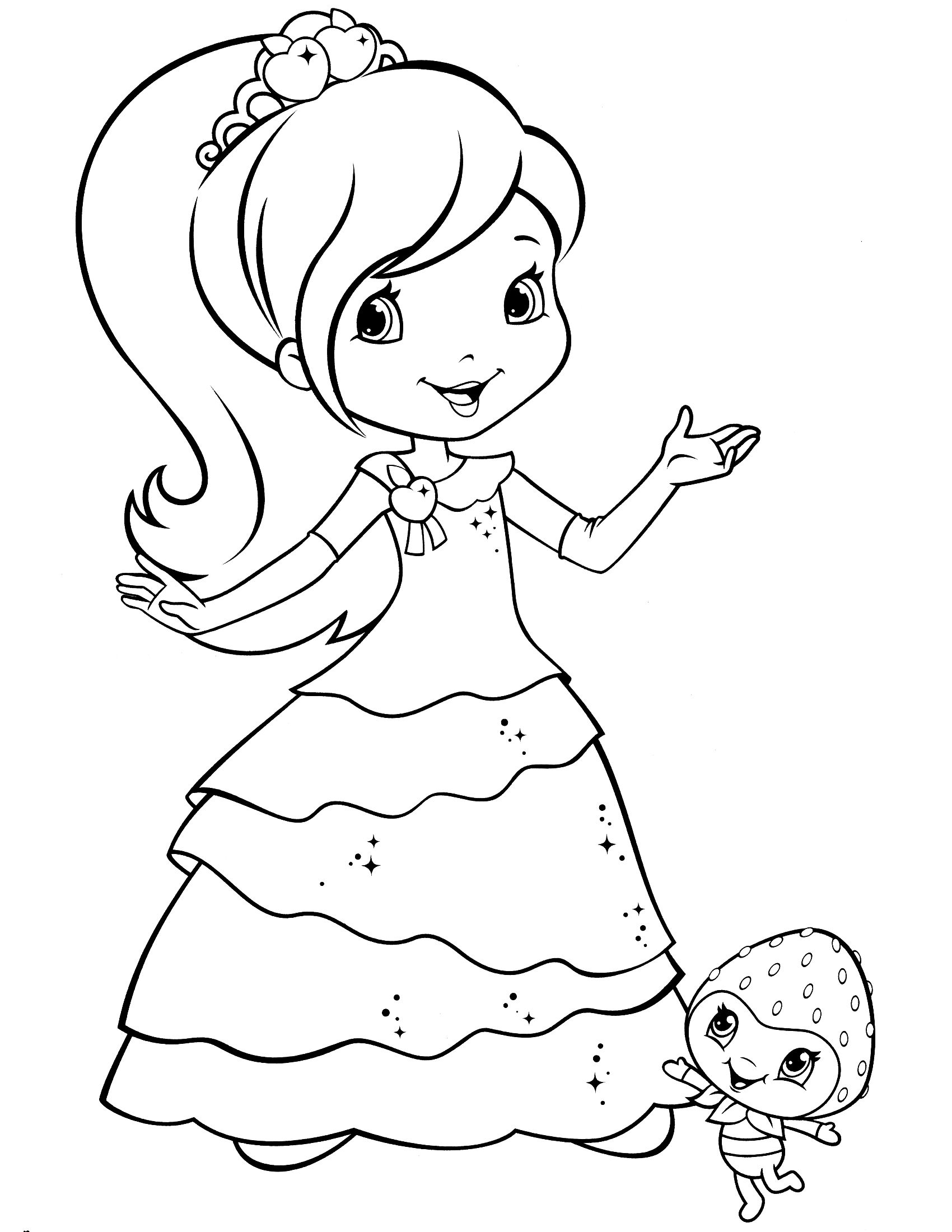 Printable Strawberry Shortcake Coloring Pages Pdf - Princess Strawberry Shortcake Coloring Pages