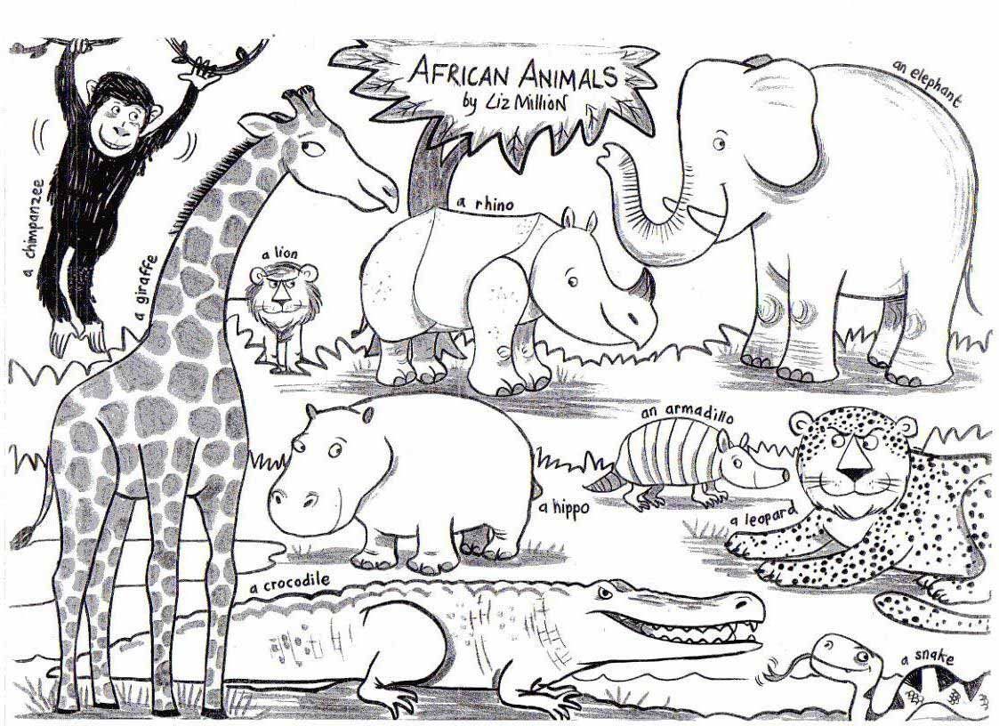 Free African Animals Coloring Pages Pdf - Printable African Animals Coloring Pages